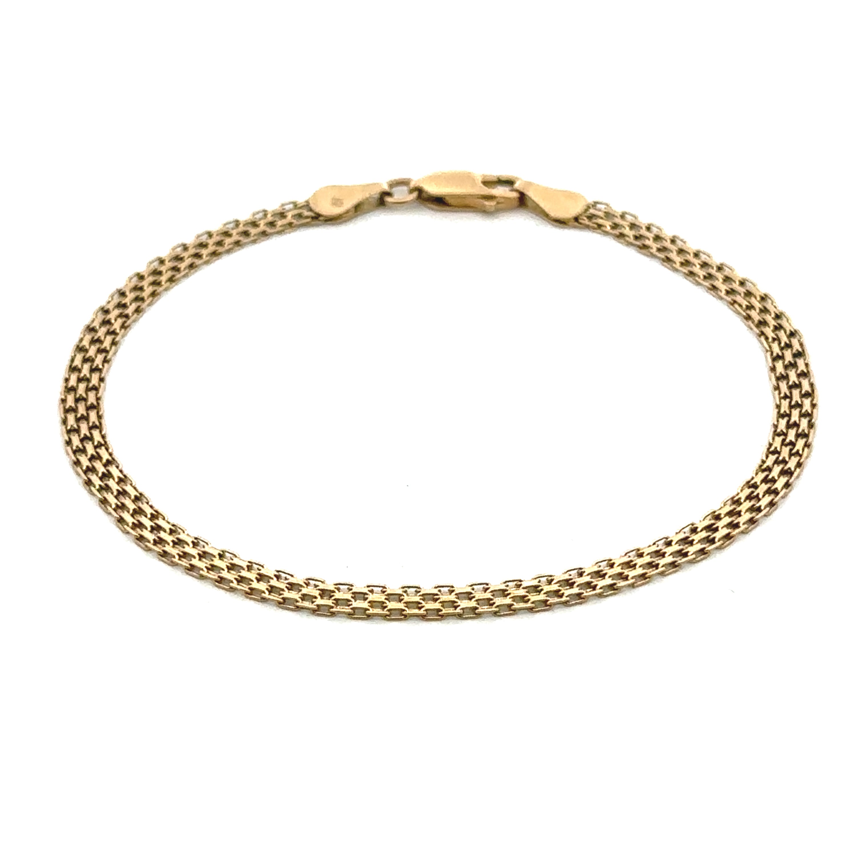 Estate Collection: 14K Yellow Gold 8" 4MM Bismark Chain Bracelet