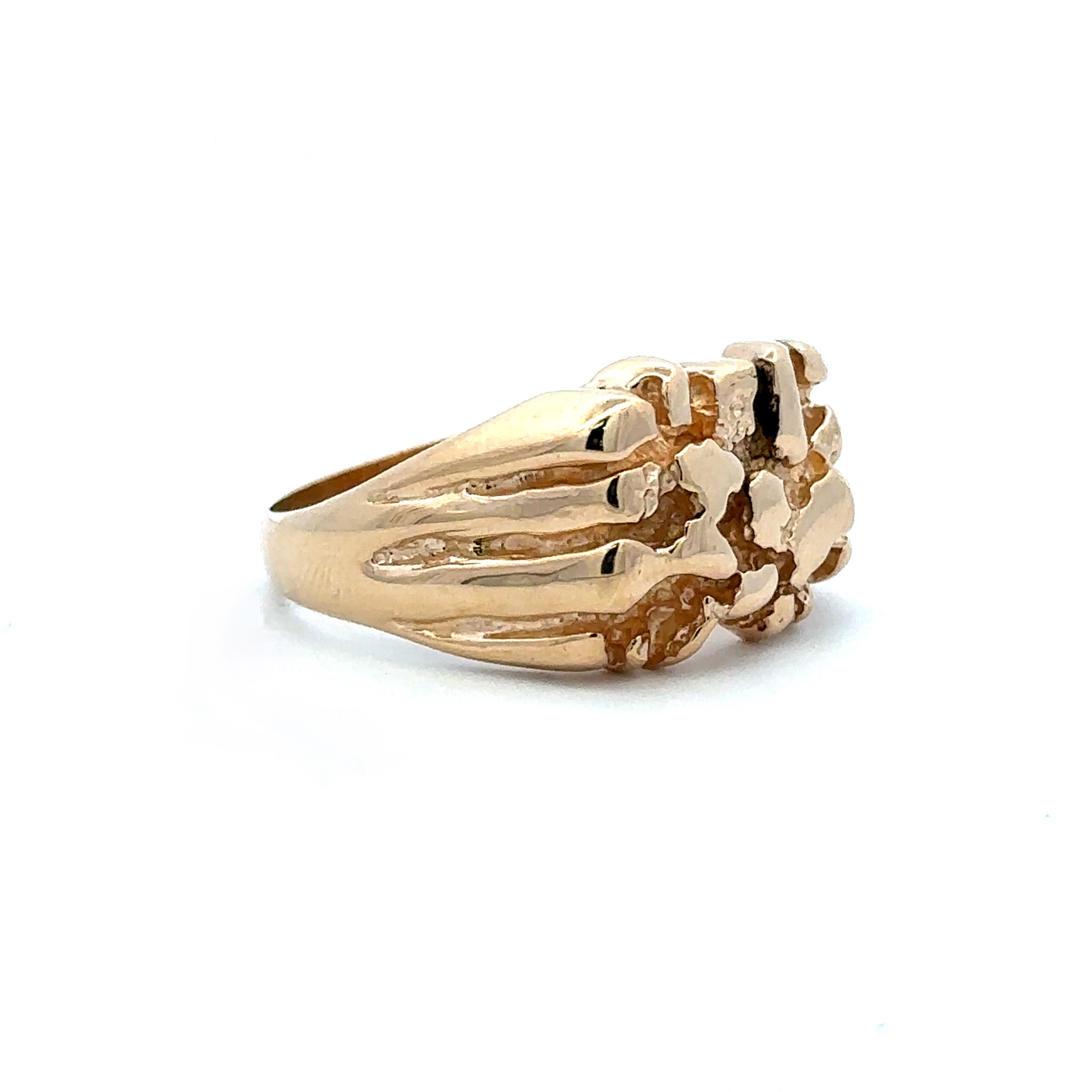 Estate Collection: 14K Yellow Gold Wide Nugget Ring