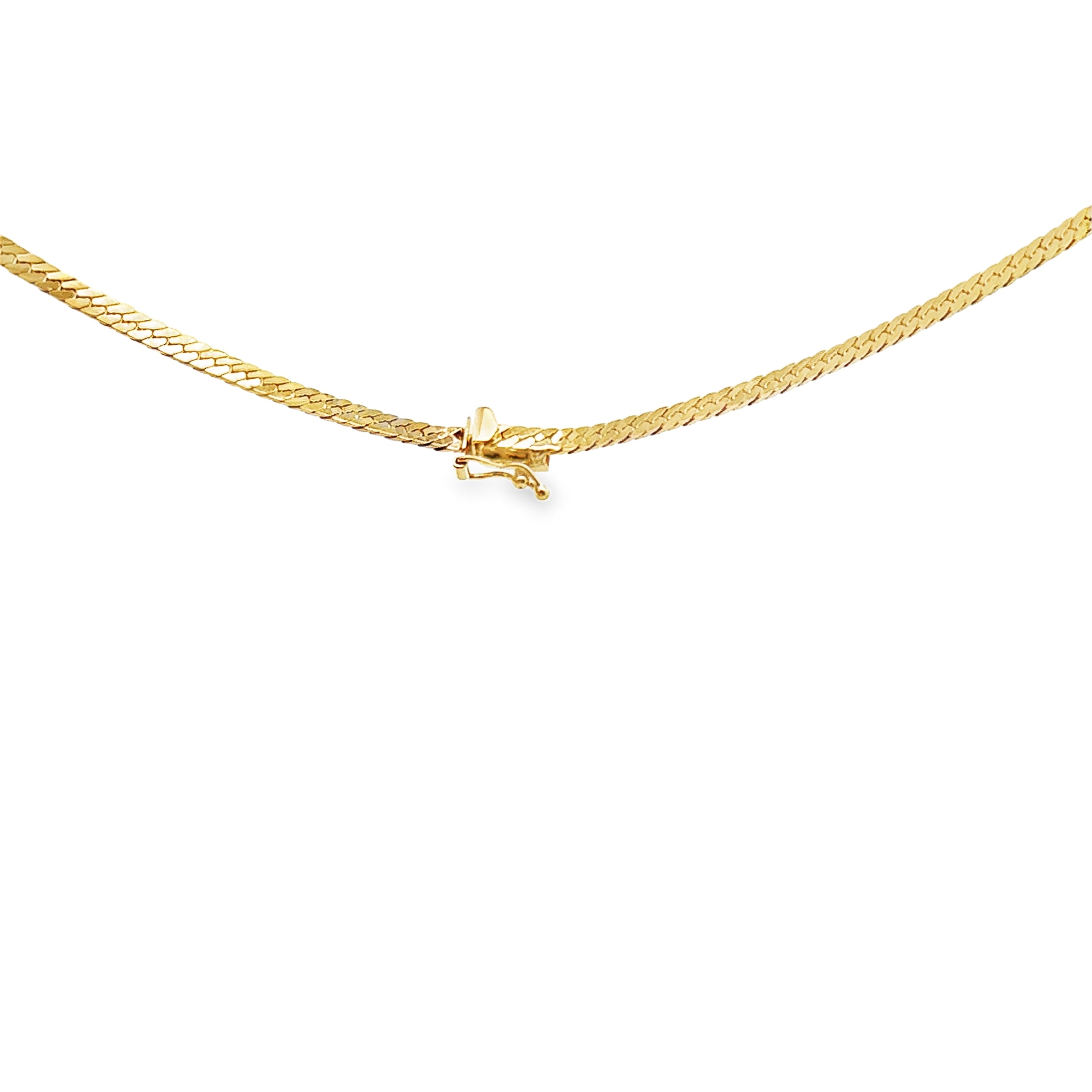 Estate 14k yellow gold herringbone box clasp.