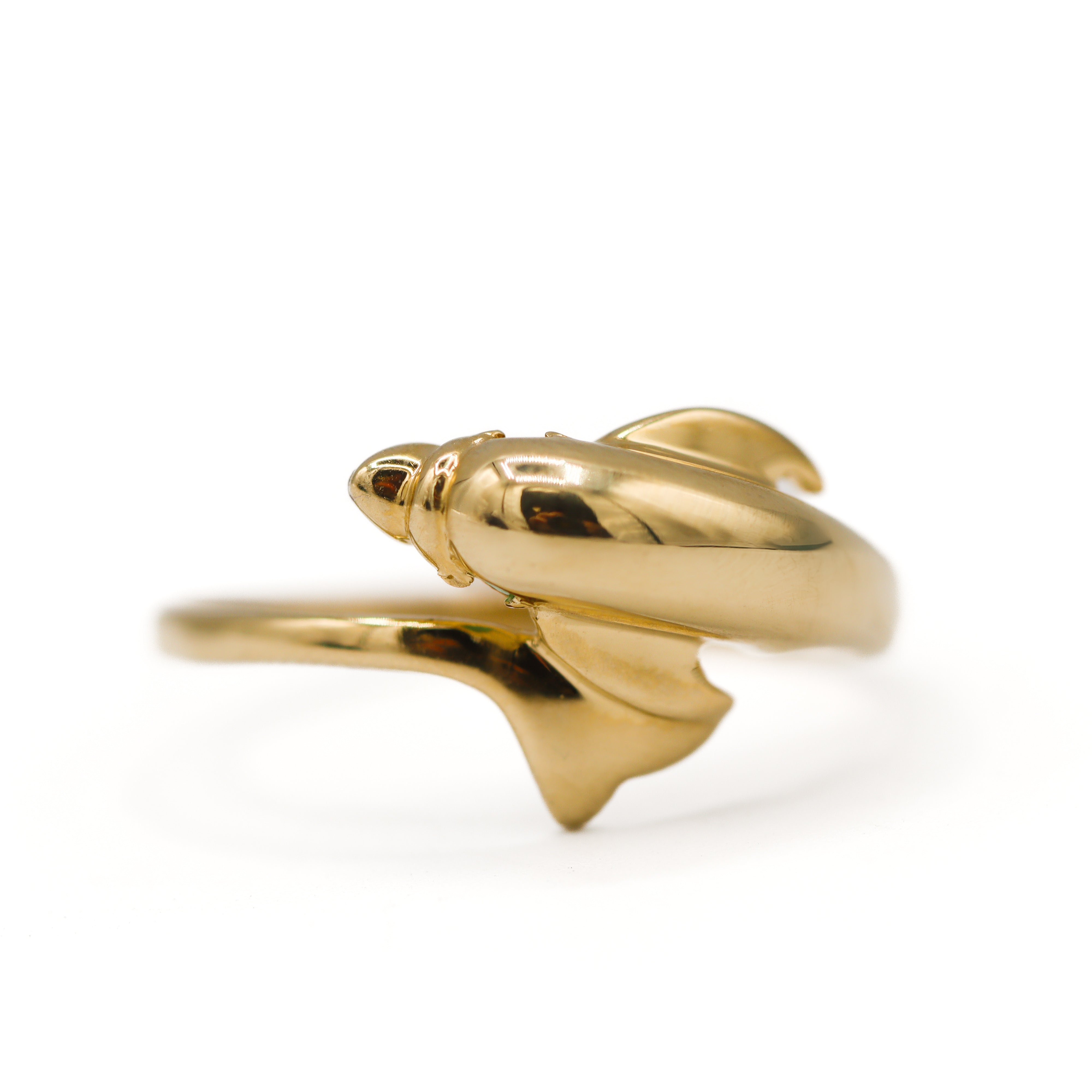Estate Collection: 14K Yellow Gold Dolphin Ring