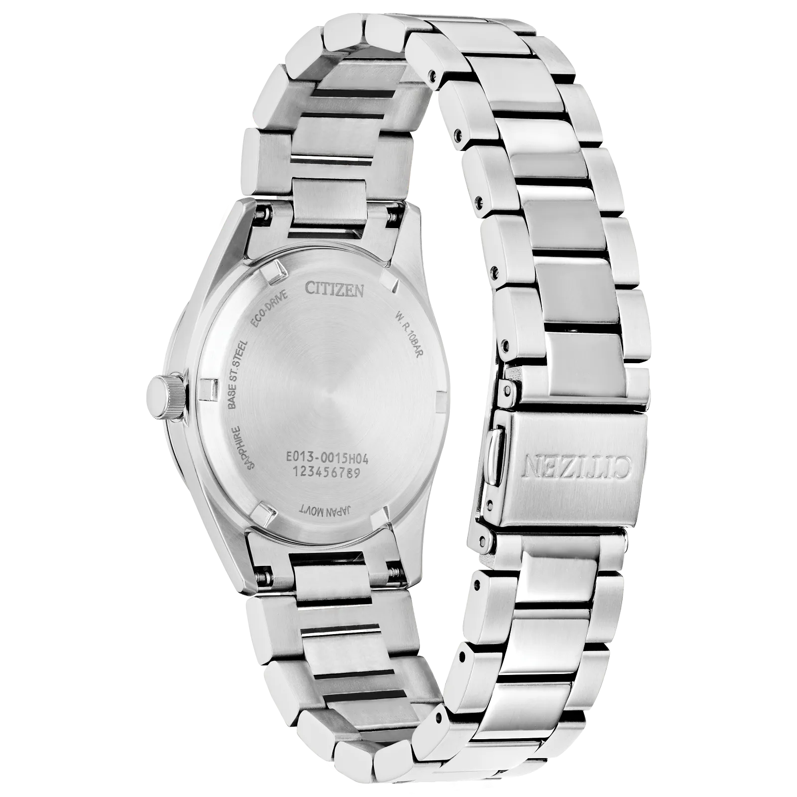 Angled back view of CITIZEN Sport Luxury Blue Dial Women's Watch on a transparent background.