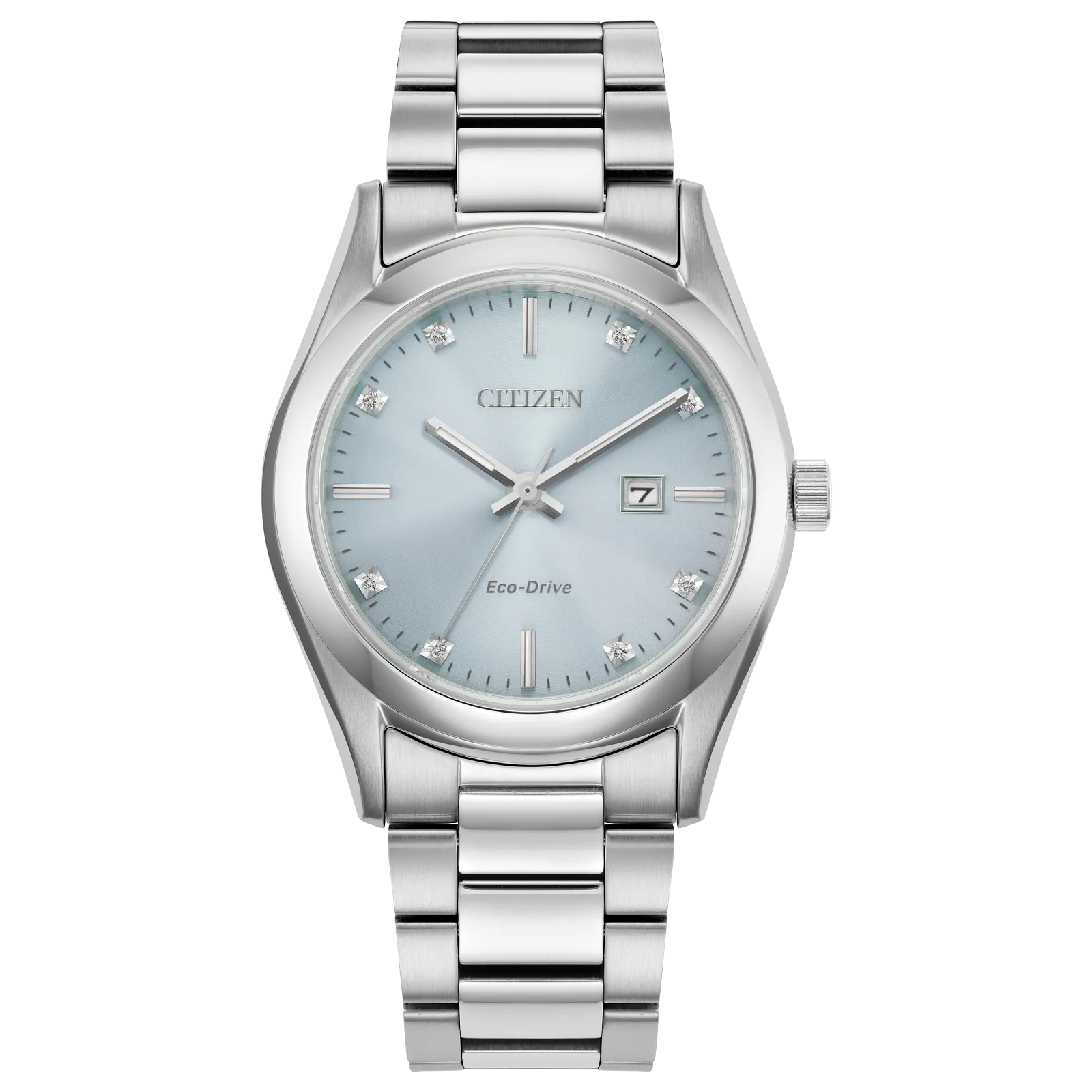 Front view of CITIZEN Sport Luxury Blue Dial Women's Watch on a transparent background.