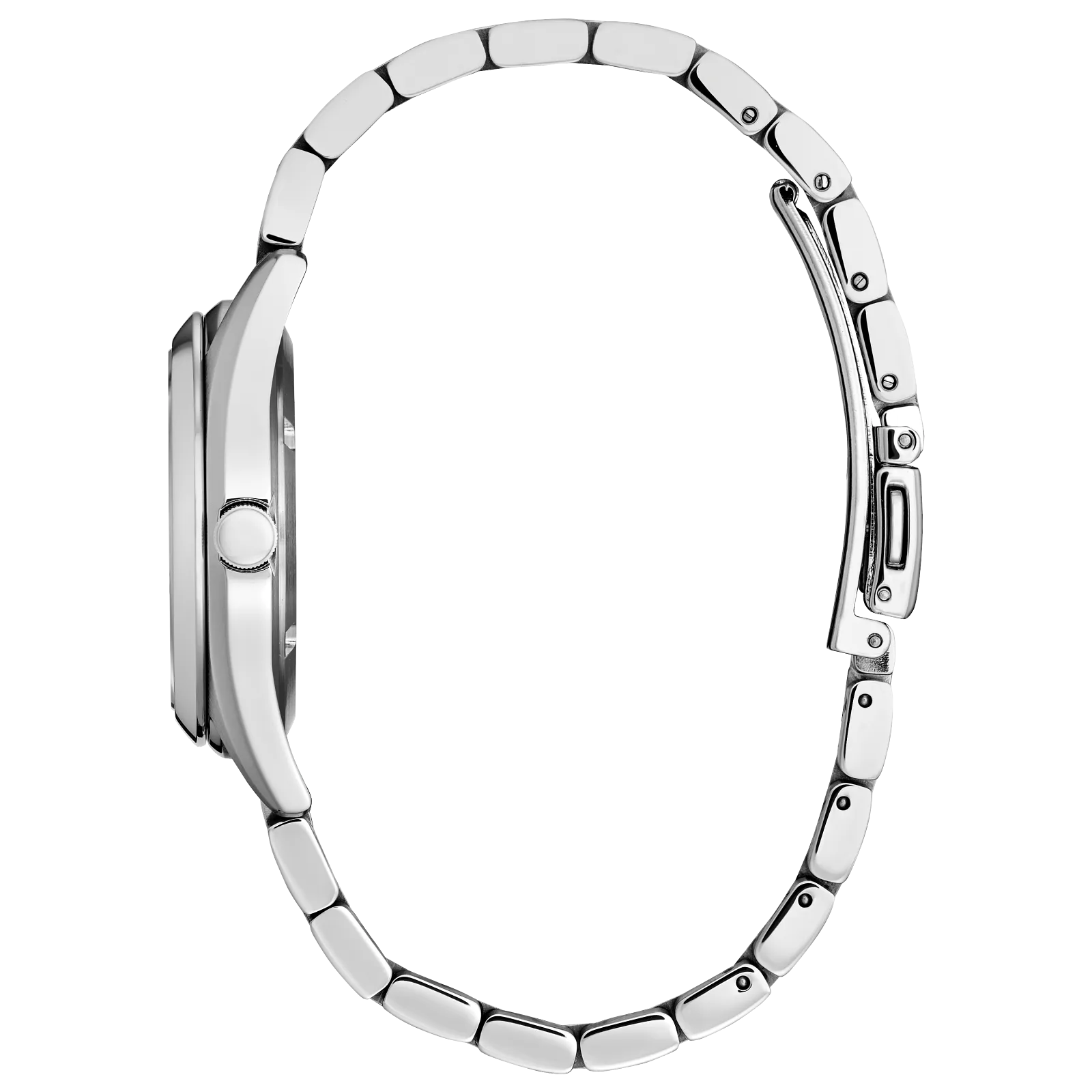 Side view of CITIZEN Sport Luxury Blue Dial Women's Watch on a transparent background.