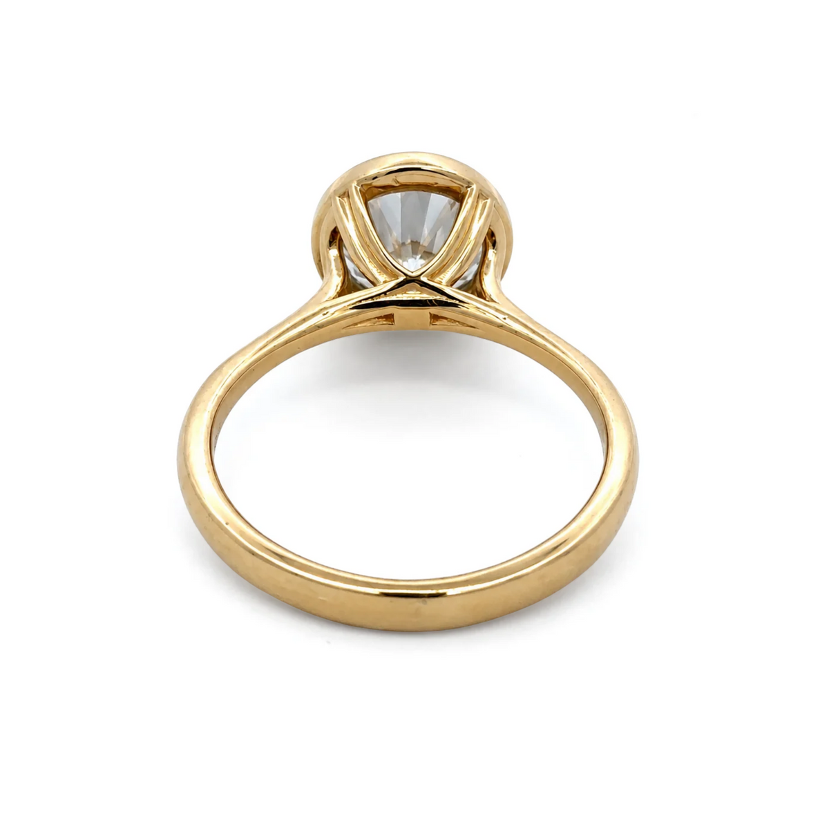 The "Elliana" — 14K Yellow Gold 2CT. Round Bezel-Set Lab-Grown Diamond Engagement Ring