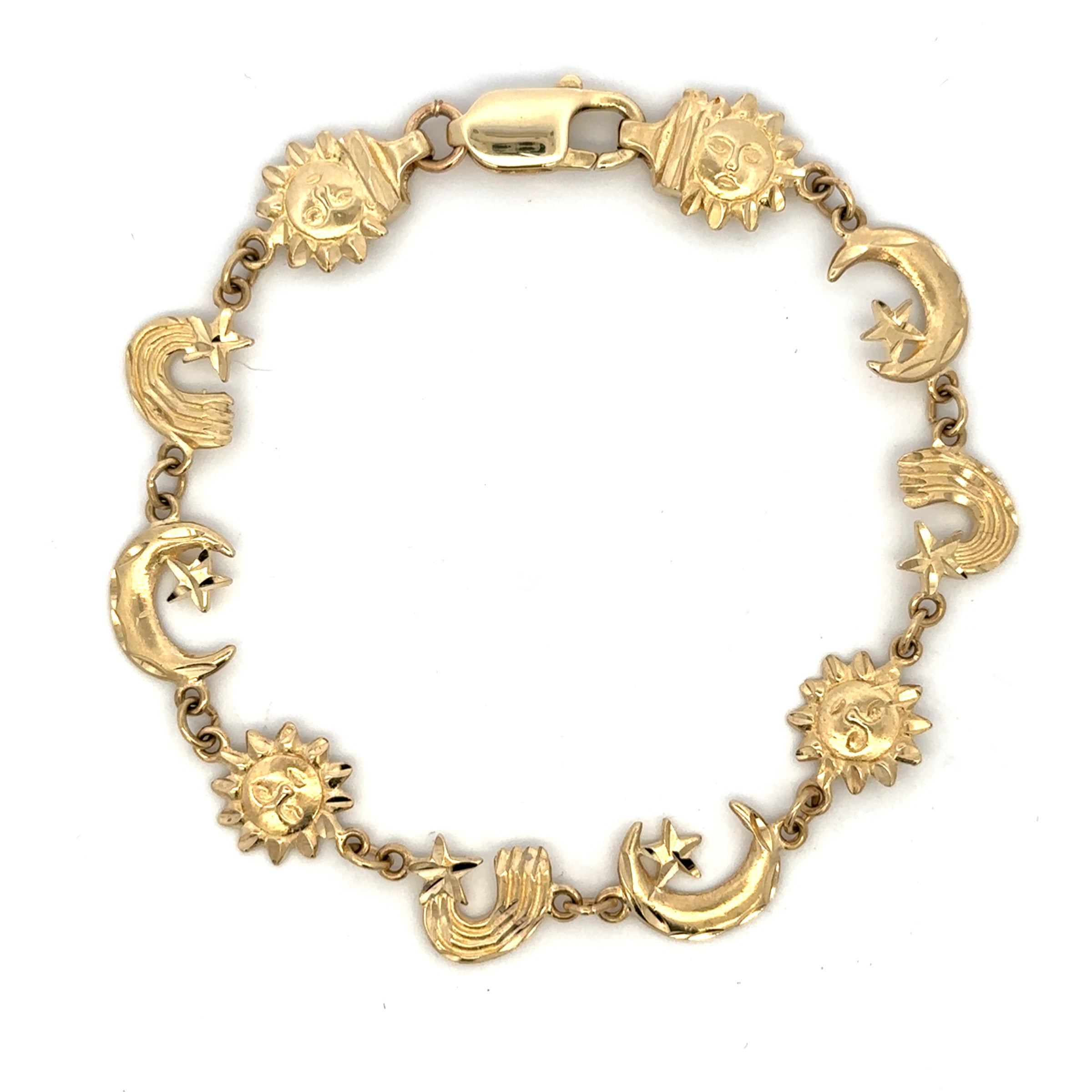 Yellow Gold Bracelet on a white background