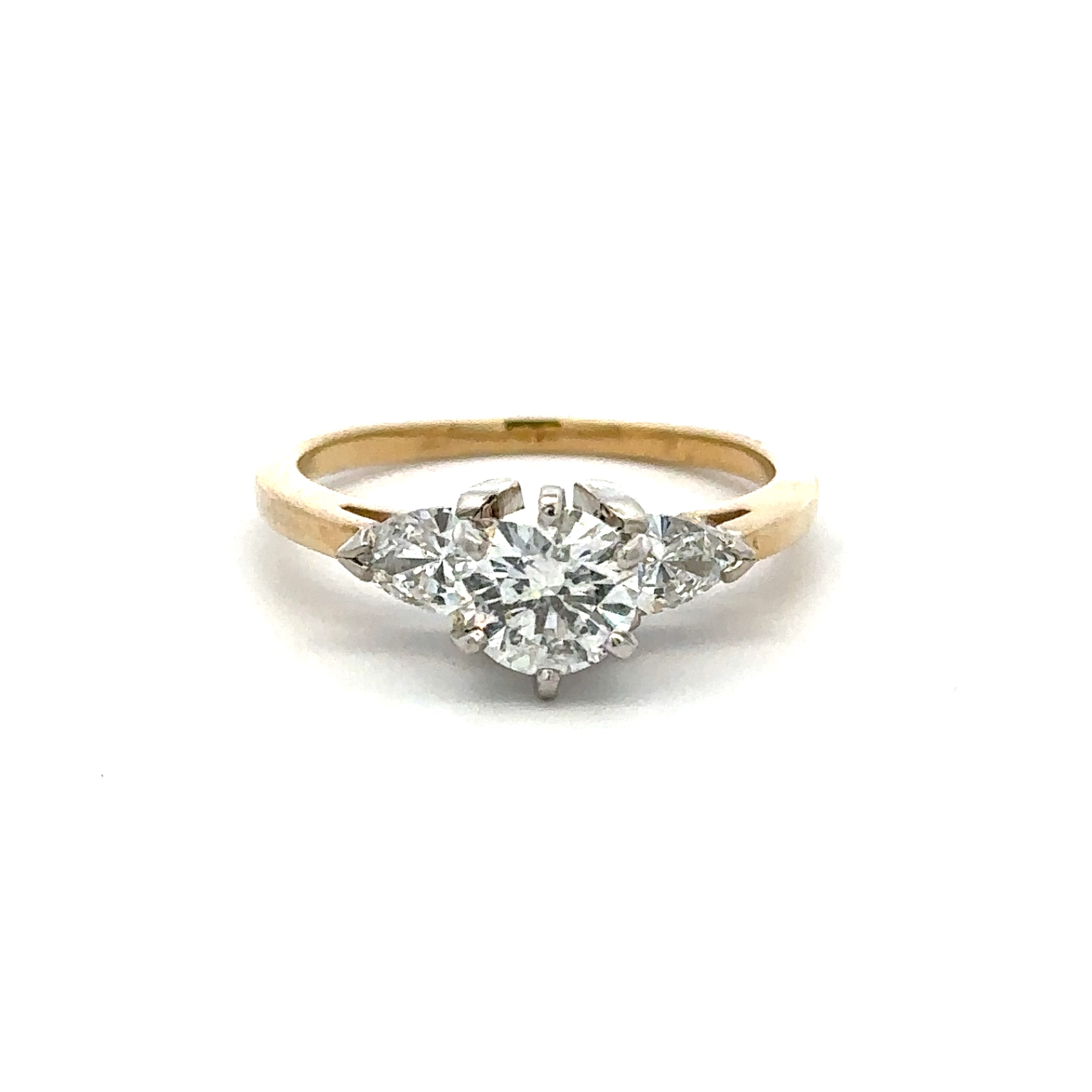 natural diamond ring on a white background