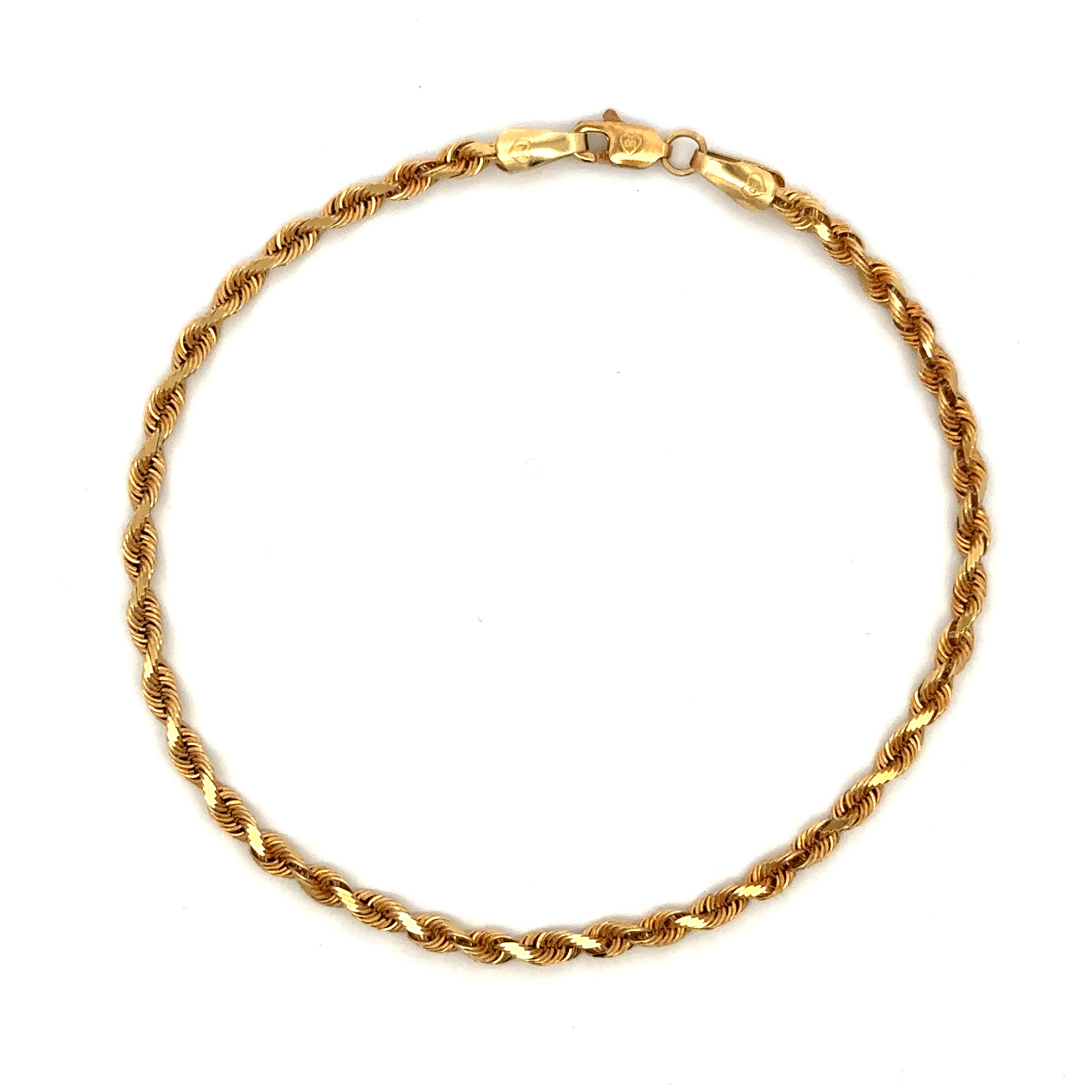 Estate Collection: 14K Yellow Gold 8" Rope Bracelet
