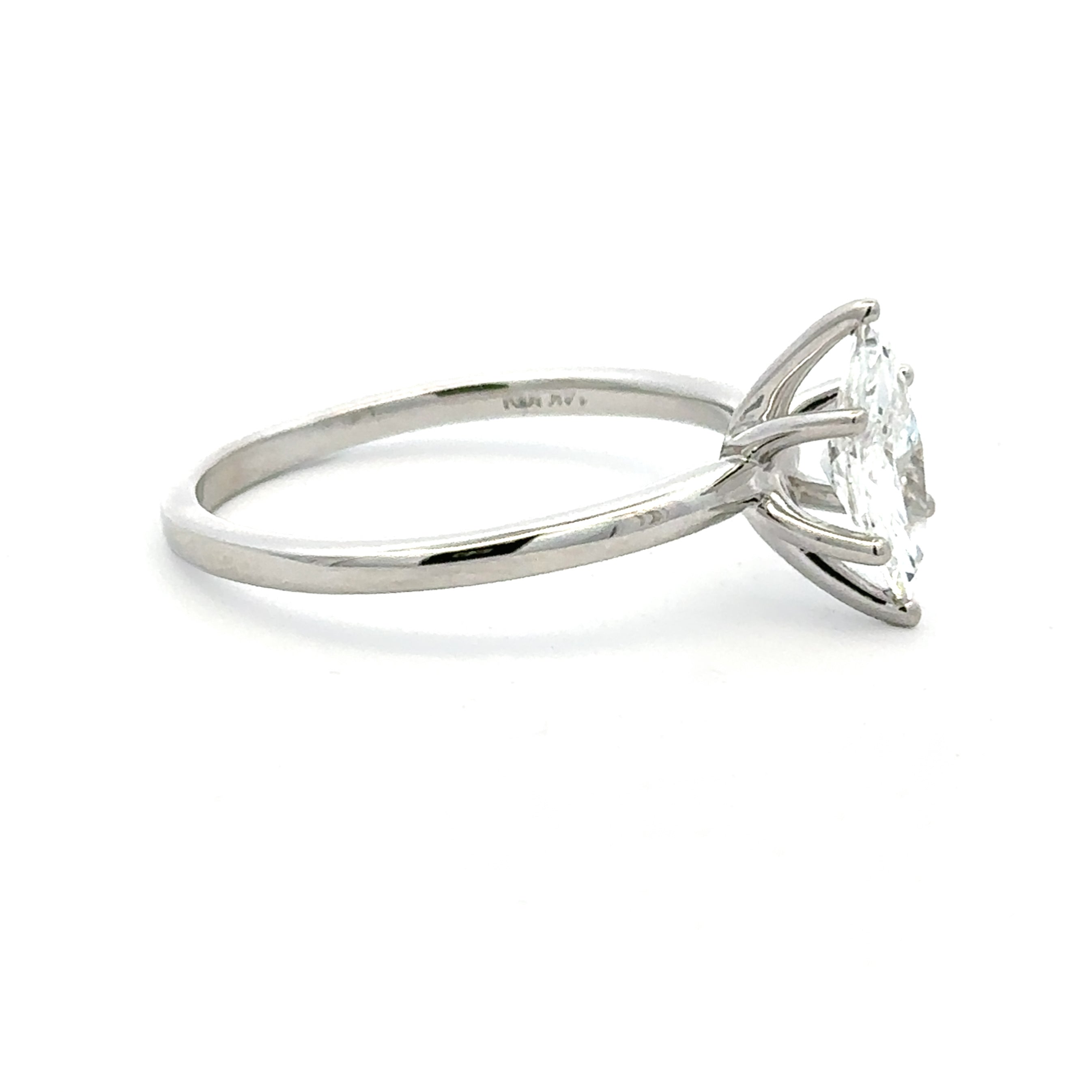 Estate Collection: 14K White Gold Certified 1.09CT. Marquise Lab-Grown Diamond Engagement Ring