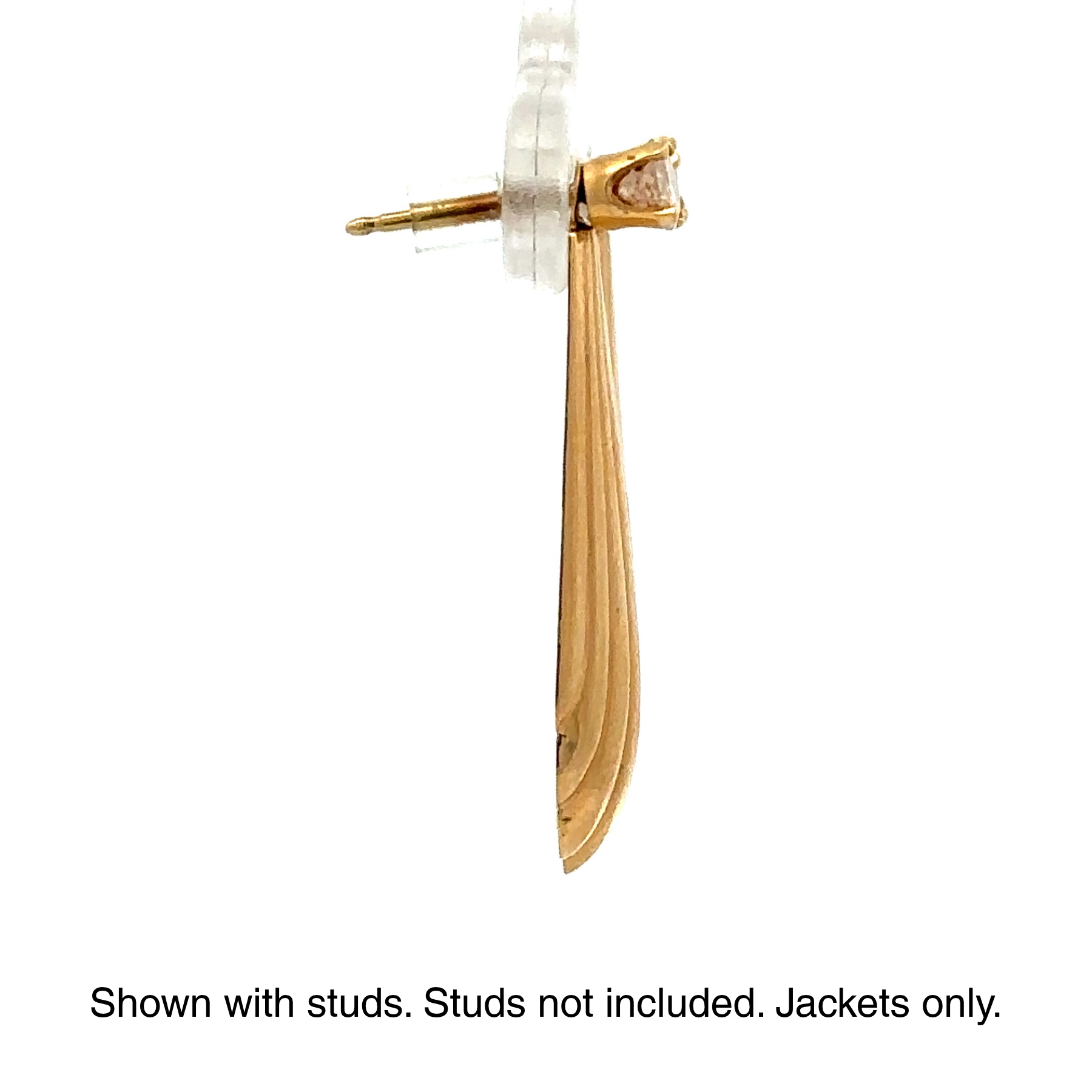 Estate Collection: 14K Yellow Gold Scalloped Drop Earring Jackets