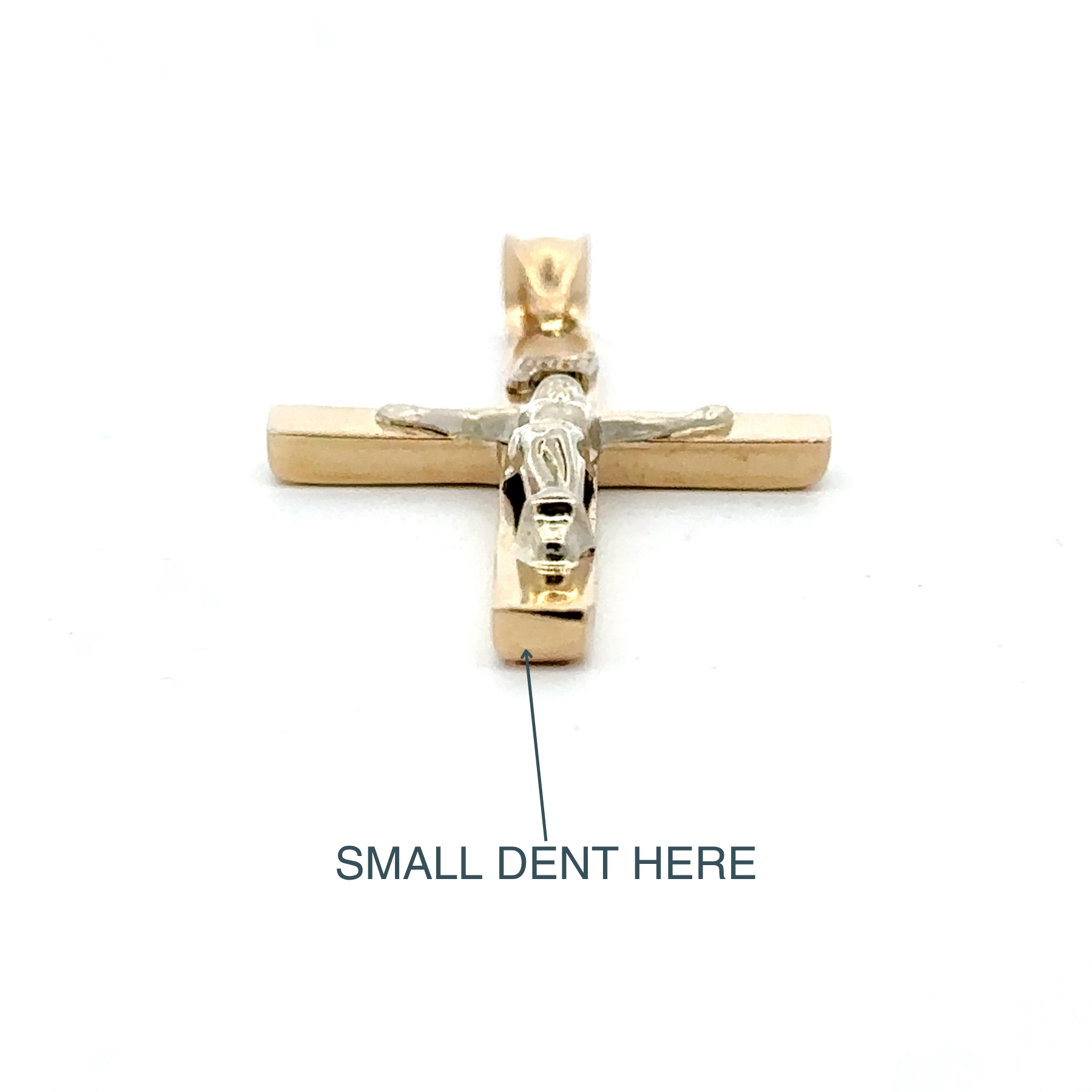 Estate Collection: 14K Yellow Gold Hollow Crucifix Pendant without Chain