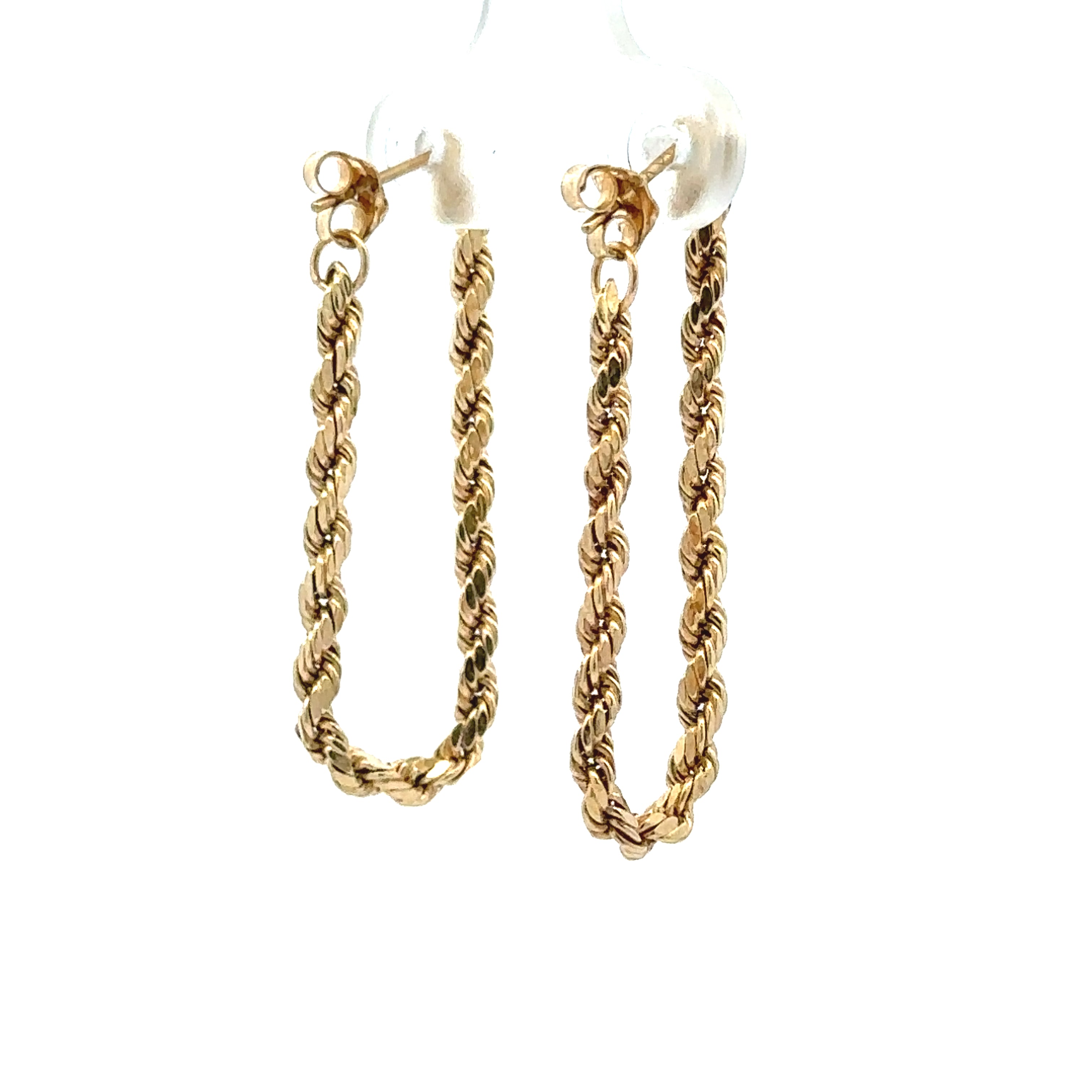 Estate Collection: 14K Yellow Gold Hollow Rope Stud Earrings