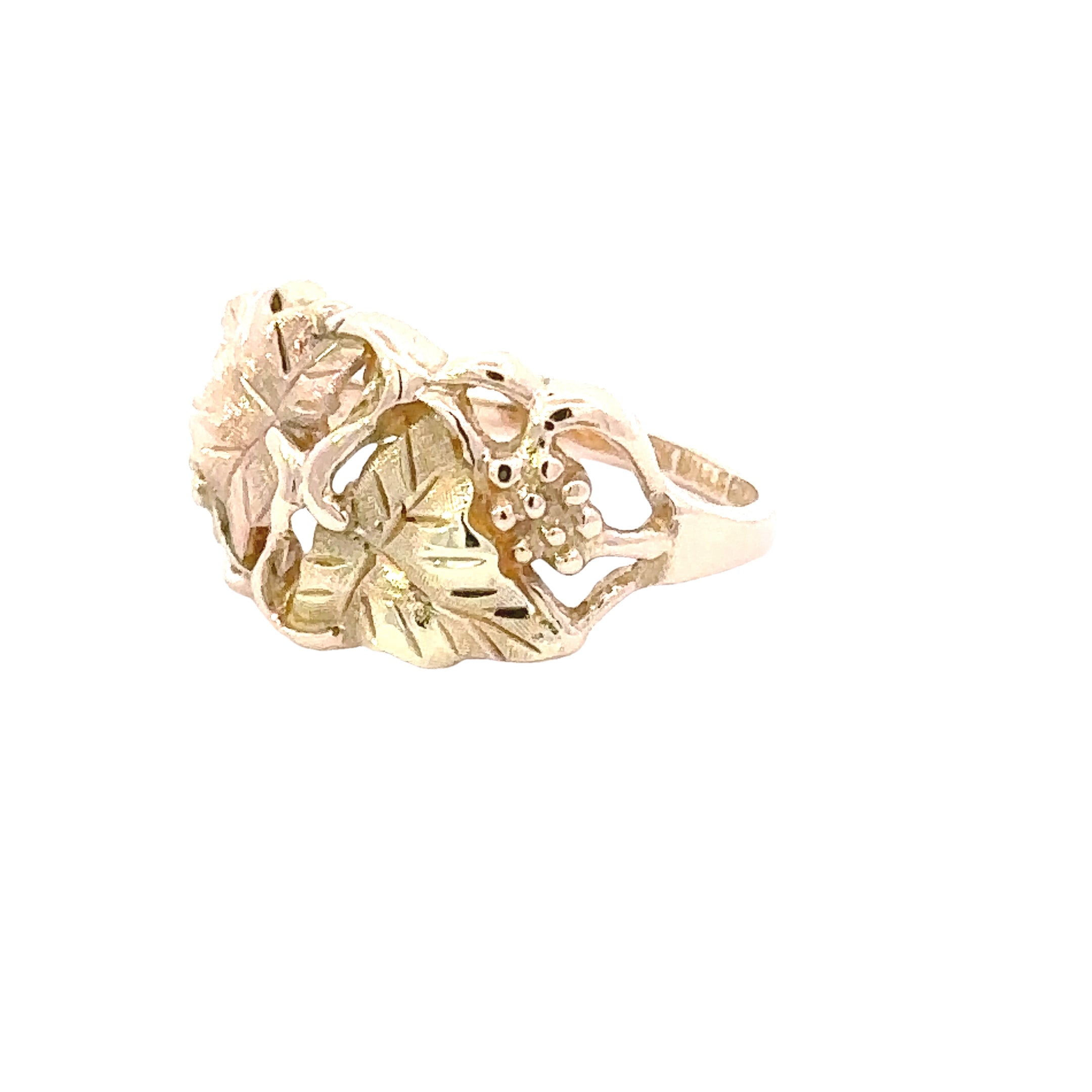 Estate Collection: 10K Yellow & Rose Gold Two-Toned Black Hills Vineyard Fashion Ring