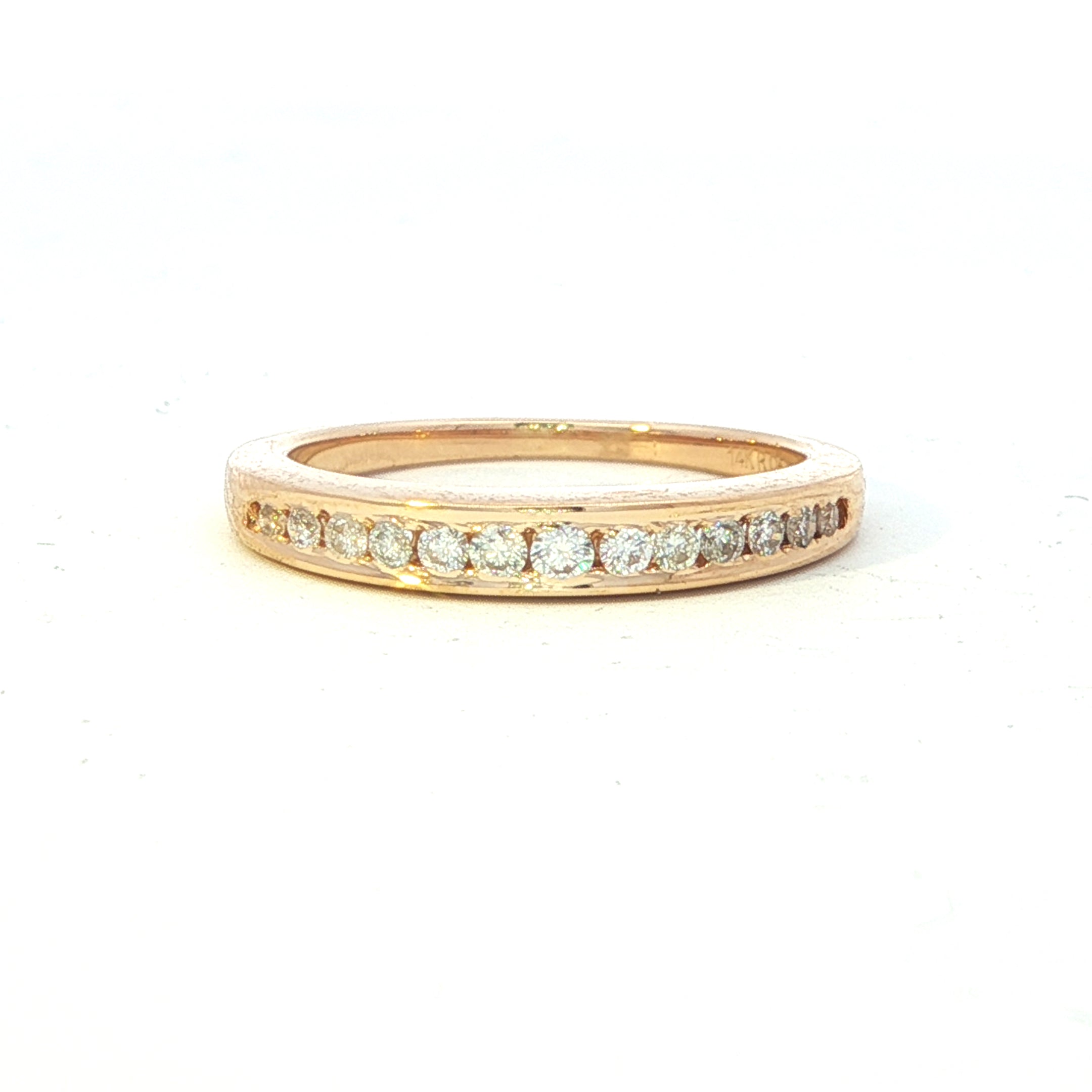 Estate Collection: 14K Yellow Gold Diamond Channel-Set Tapered Band