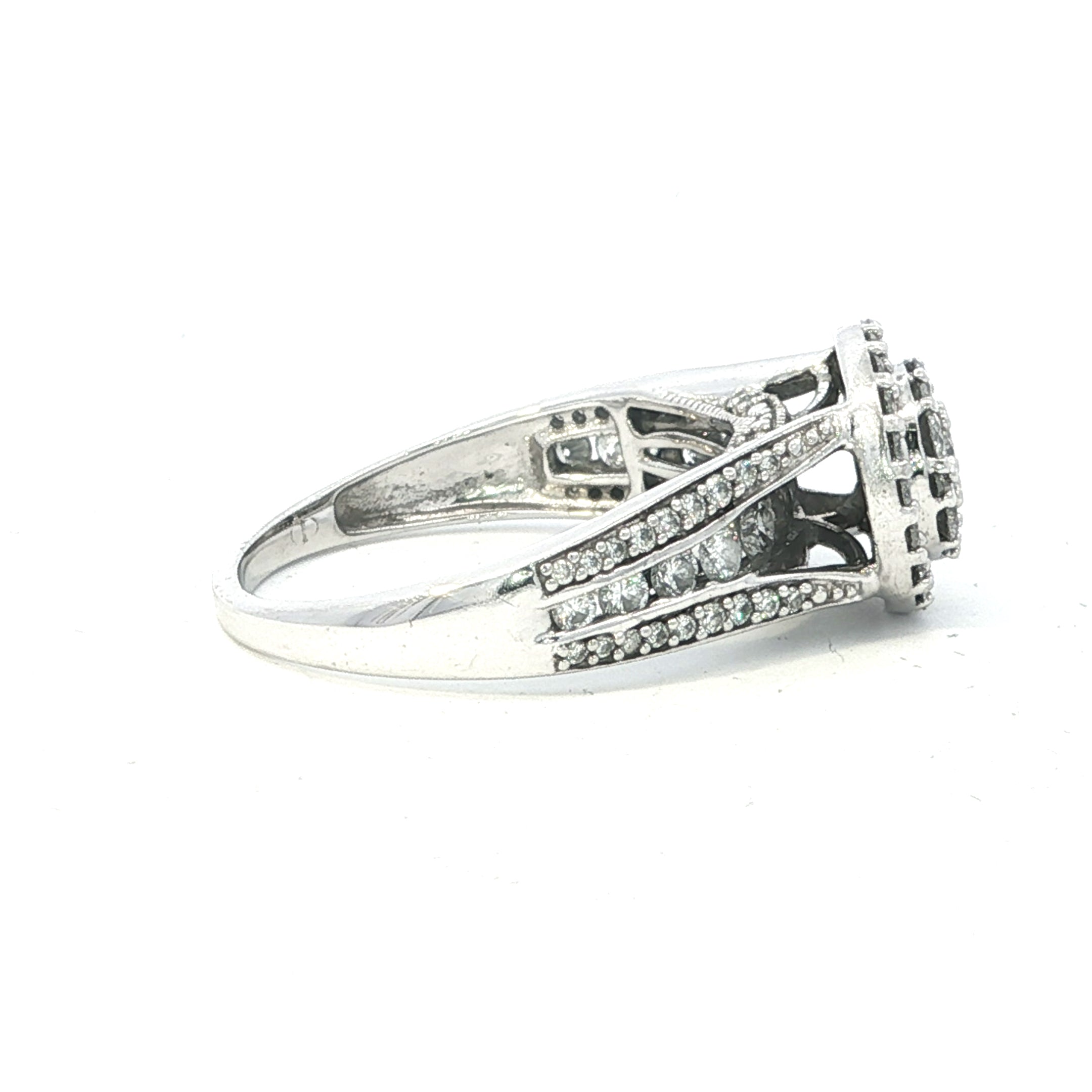 Estate Collection: 10K White Gold Diamond Cluster Ring