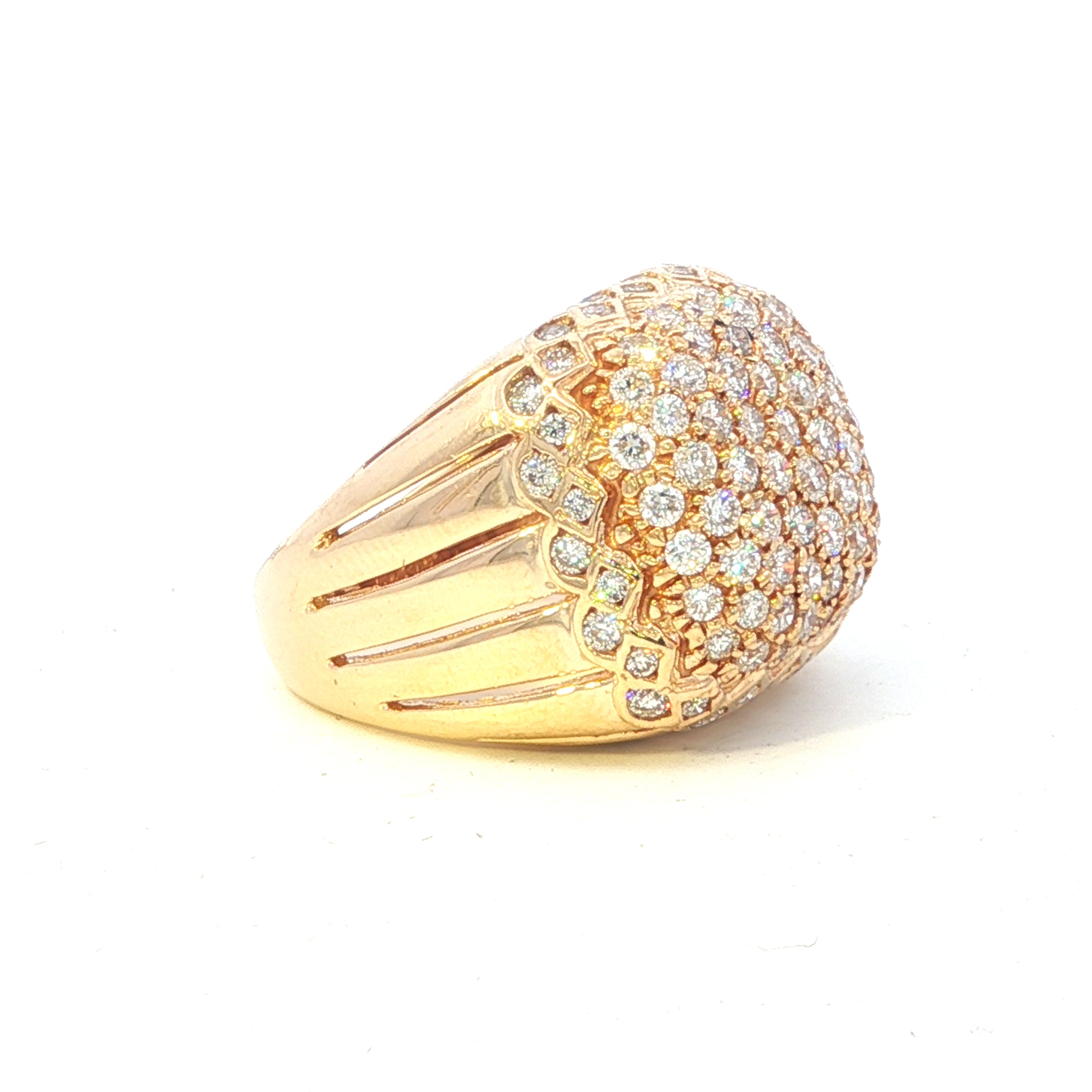 Estate Collection: 14K Yellow Gold Pavé Diamond Statement Ring
