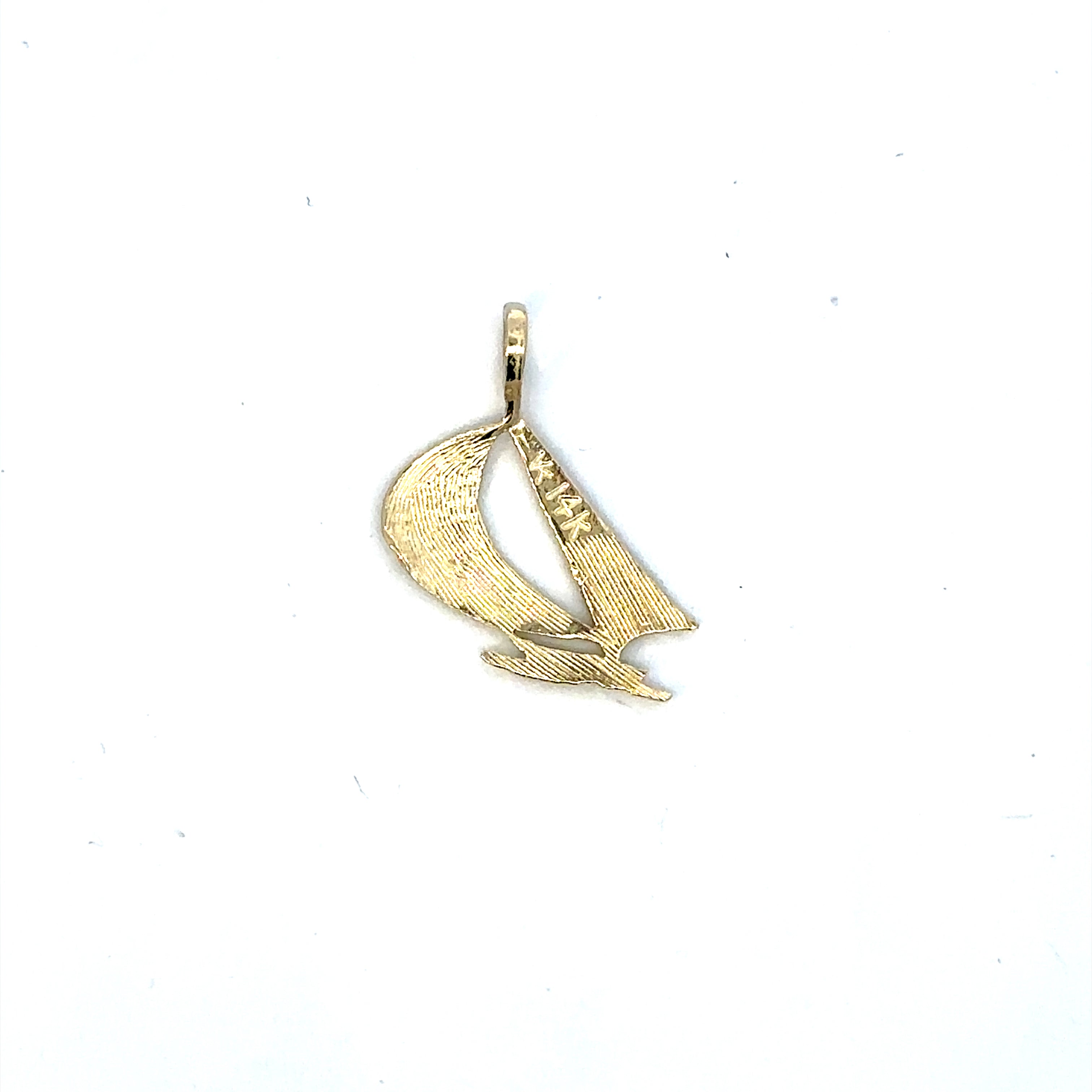 Estate Collection:14K Yellow Gold Sail Boat Pendant