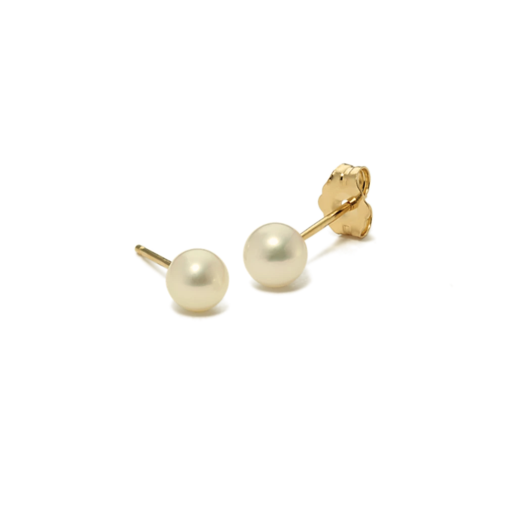 Estate Collection: 14K Yellow Gold Cultured Freshwater 5MM Pearl Stud Earrings