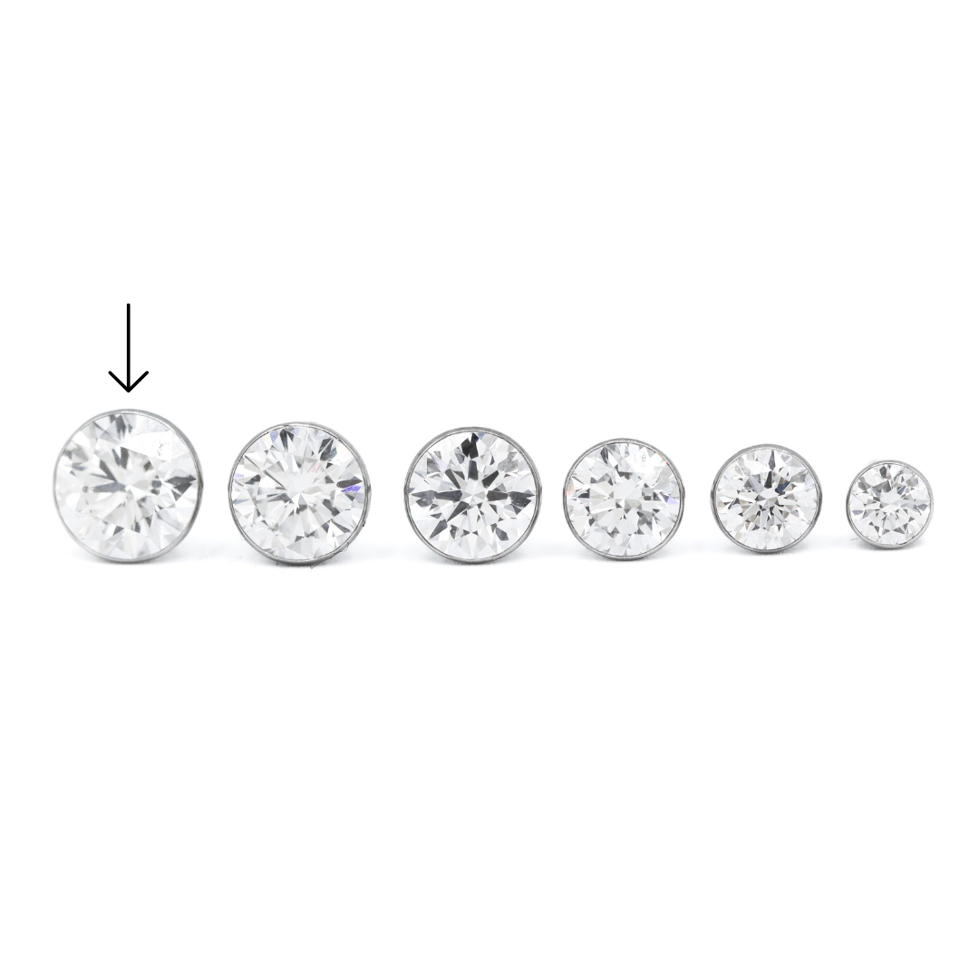 14K White Gold 3CTW. Bezel-Set Lab-Grown Diamond Martini Stud Earrings - ONLINE ONLY