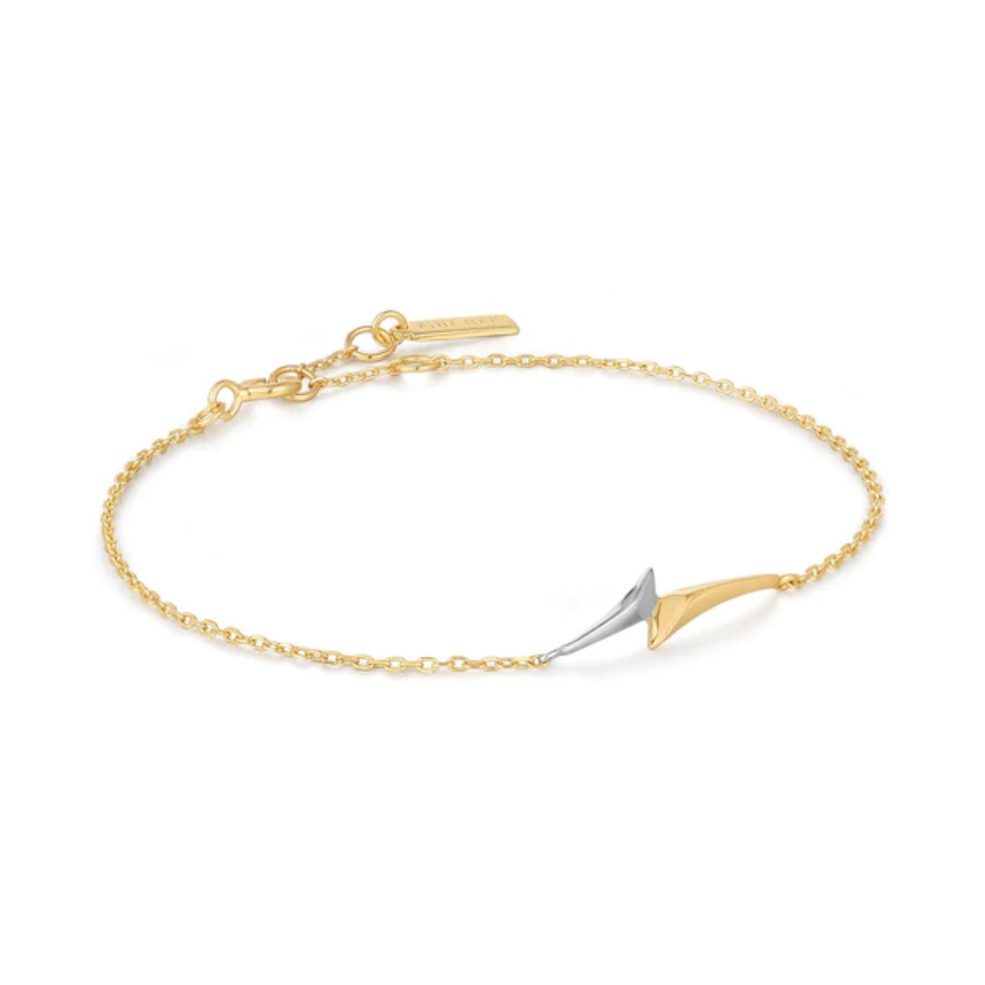 Ania Haie Gold-Plated Two-Toned Arrow Chain Bracelet