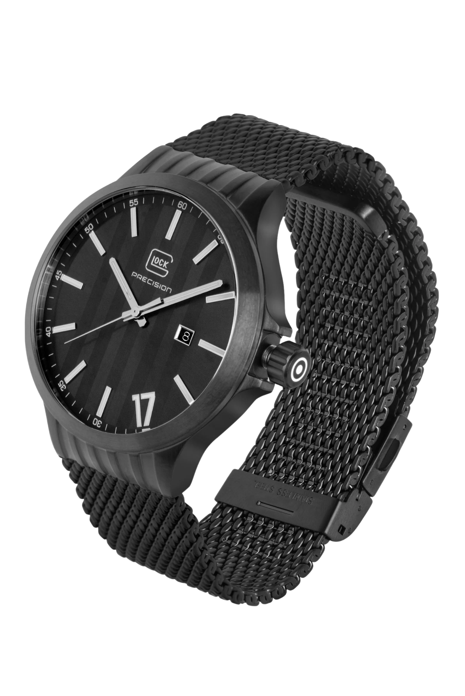 Black Stainless Steel With Mesh Strap Glock Watch