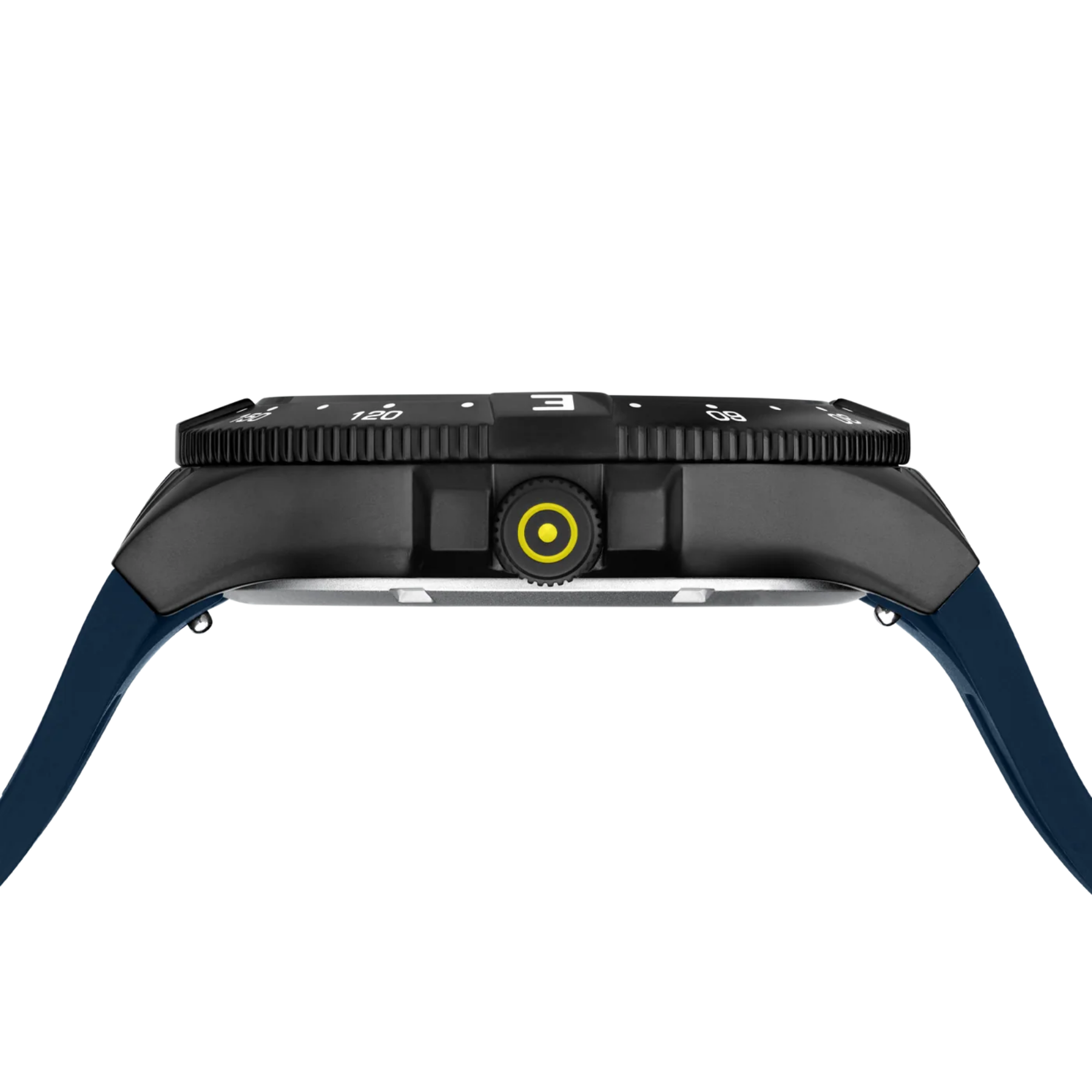 GLOCK Watch Super Sale - Gunmetal Stainless Steel with Blue Silicone Band (GW-15-2-22)