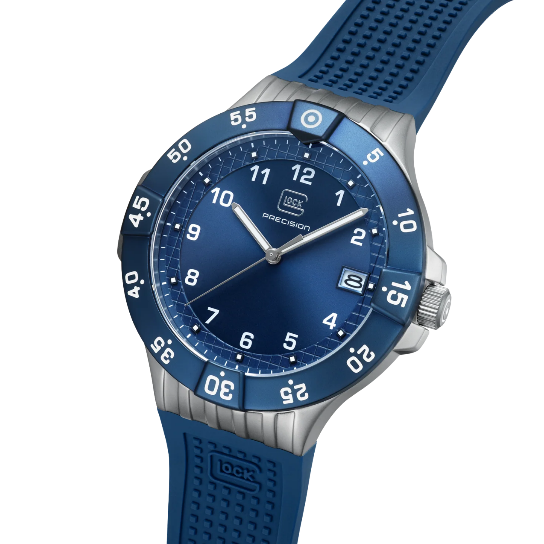 Glock Watch Super Sale - Stainless Steel Case with Dark Blue Face and Silicone Strap (GW-15-5-22)