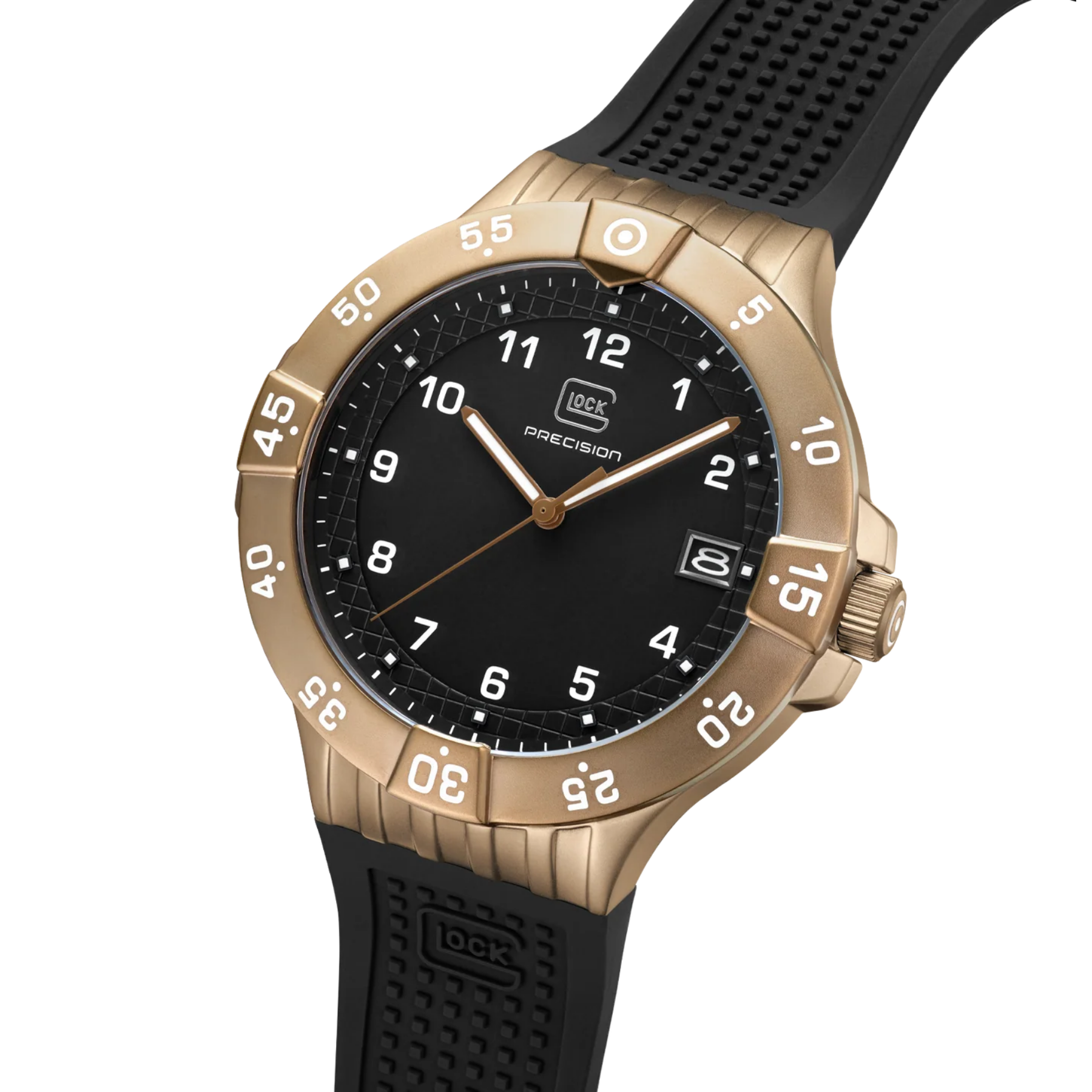 GLOCK Watch Super Sale - Coyote Tone Stainless Steel Black Dial with Silicone Band (GW-15-7-22)