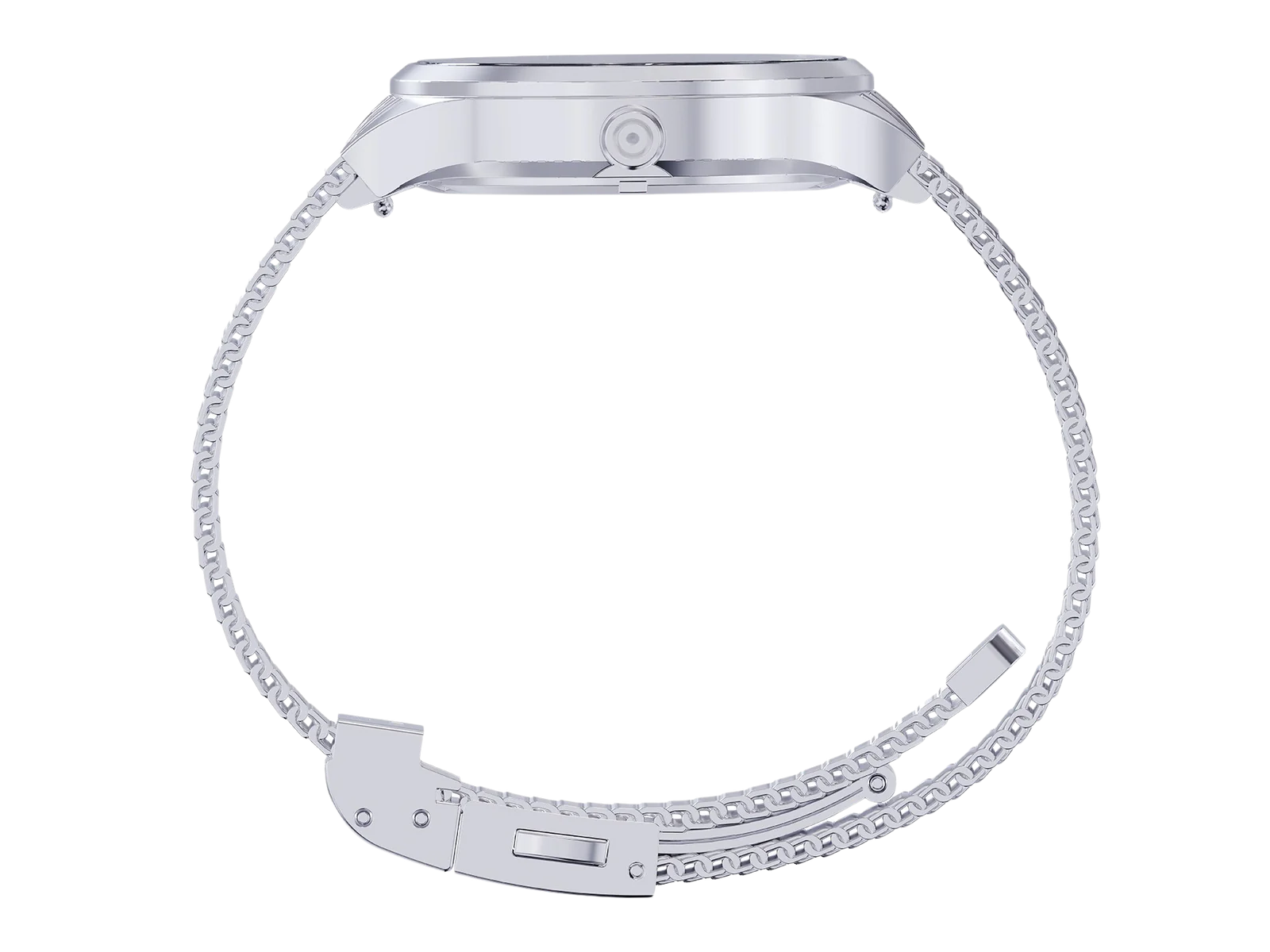 Silver Tone Stainless Steel Glock Watch