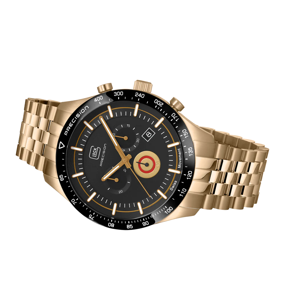 GLOCK Watch Super Sale- Brushed Coyote Stainless Steel Chronograph Swiss Quartz (GW-35-2-22)
