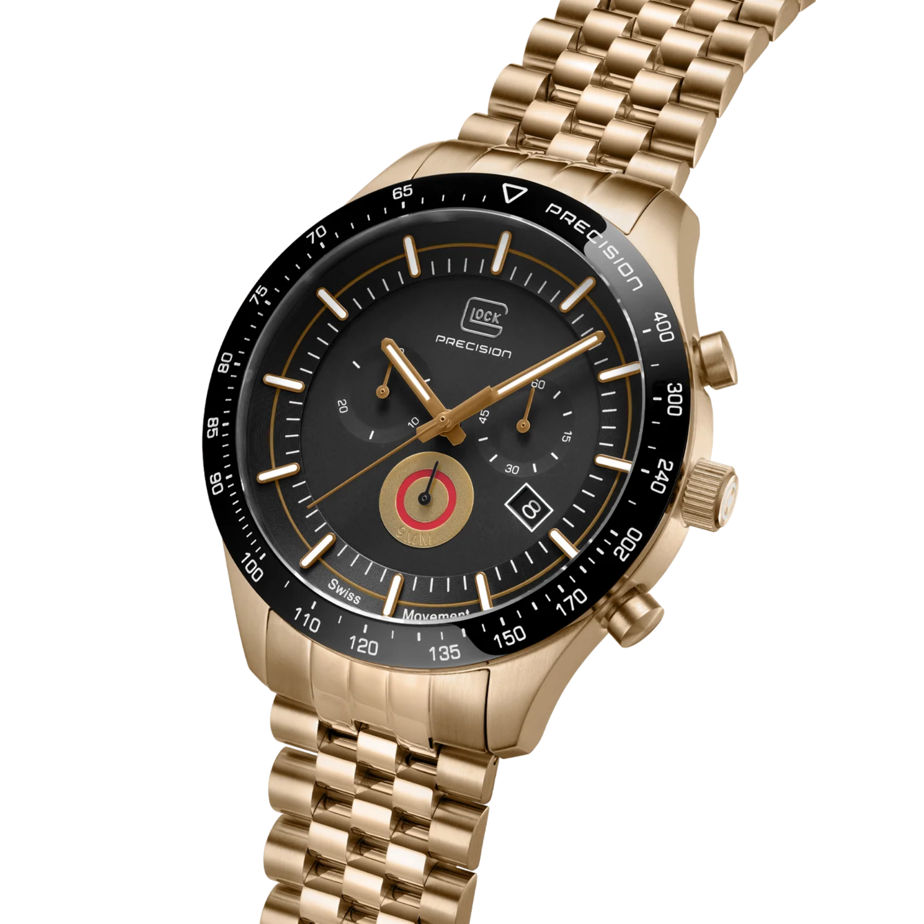 GLOCK Watch Super Sale- Brushed Coyote Stainless Steel Chronograph Swiss Quartz (GW-35-2-22)