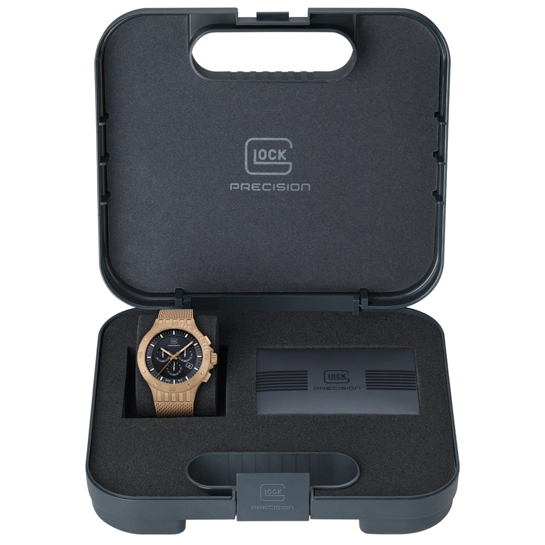 GLOCK Watch Super Sale - Coyote-Tone Stainless Steel Chronograph Watch with Mesh Band (GW-42-1-24)