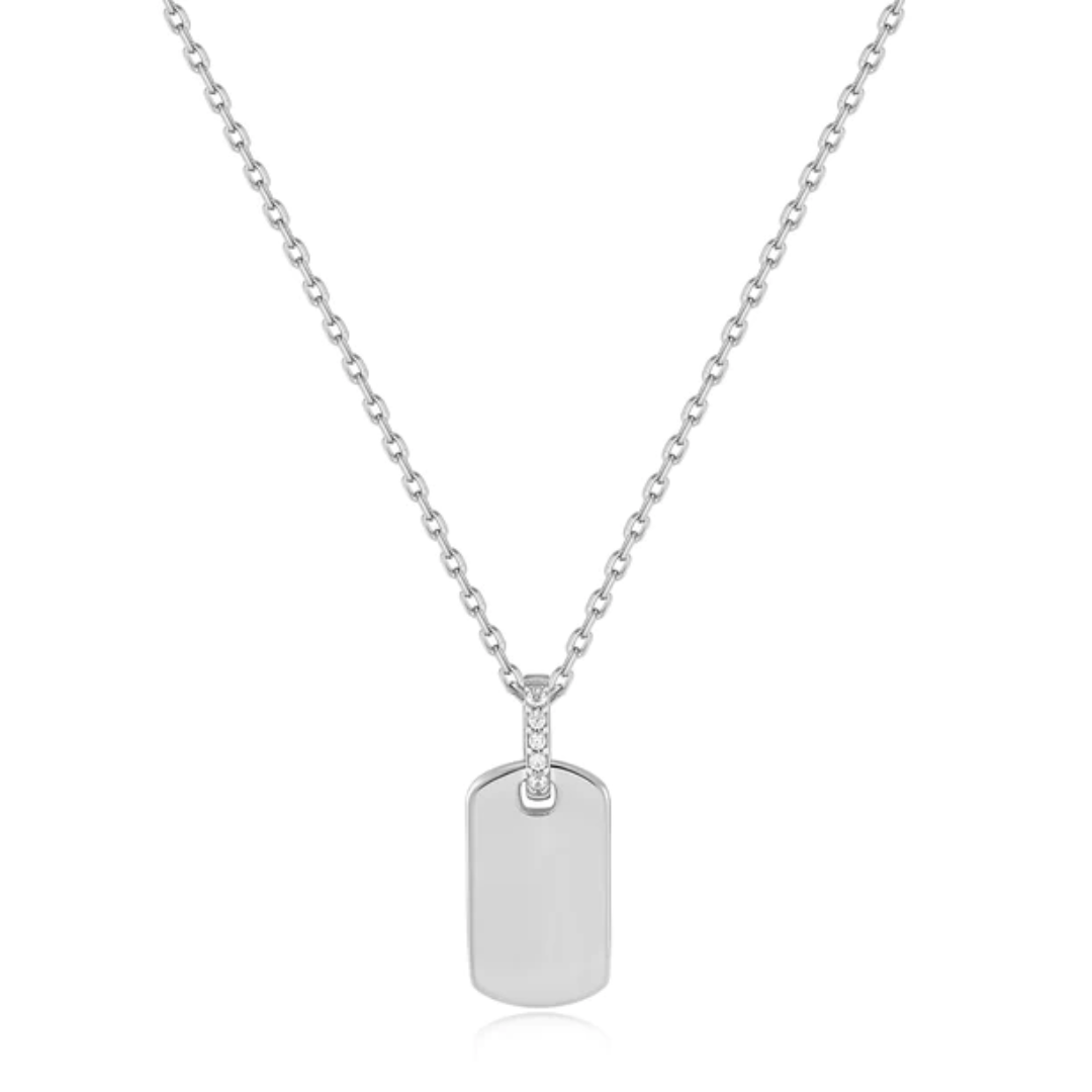 Ania Haie Sterling Silver Glam Tag Pendant Necklace