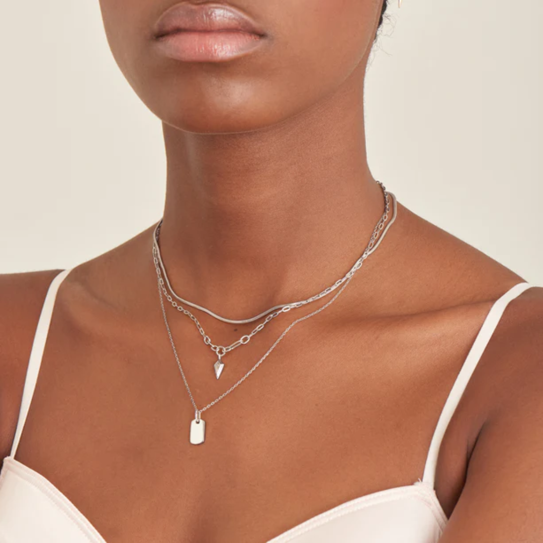 Ania Haie Sterling Silver Glam Tag Pendant Necklace