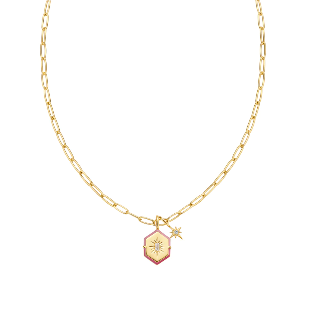 Ania Haie Gold-Plated Enamel Hexagon Charm
