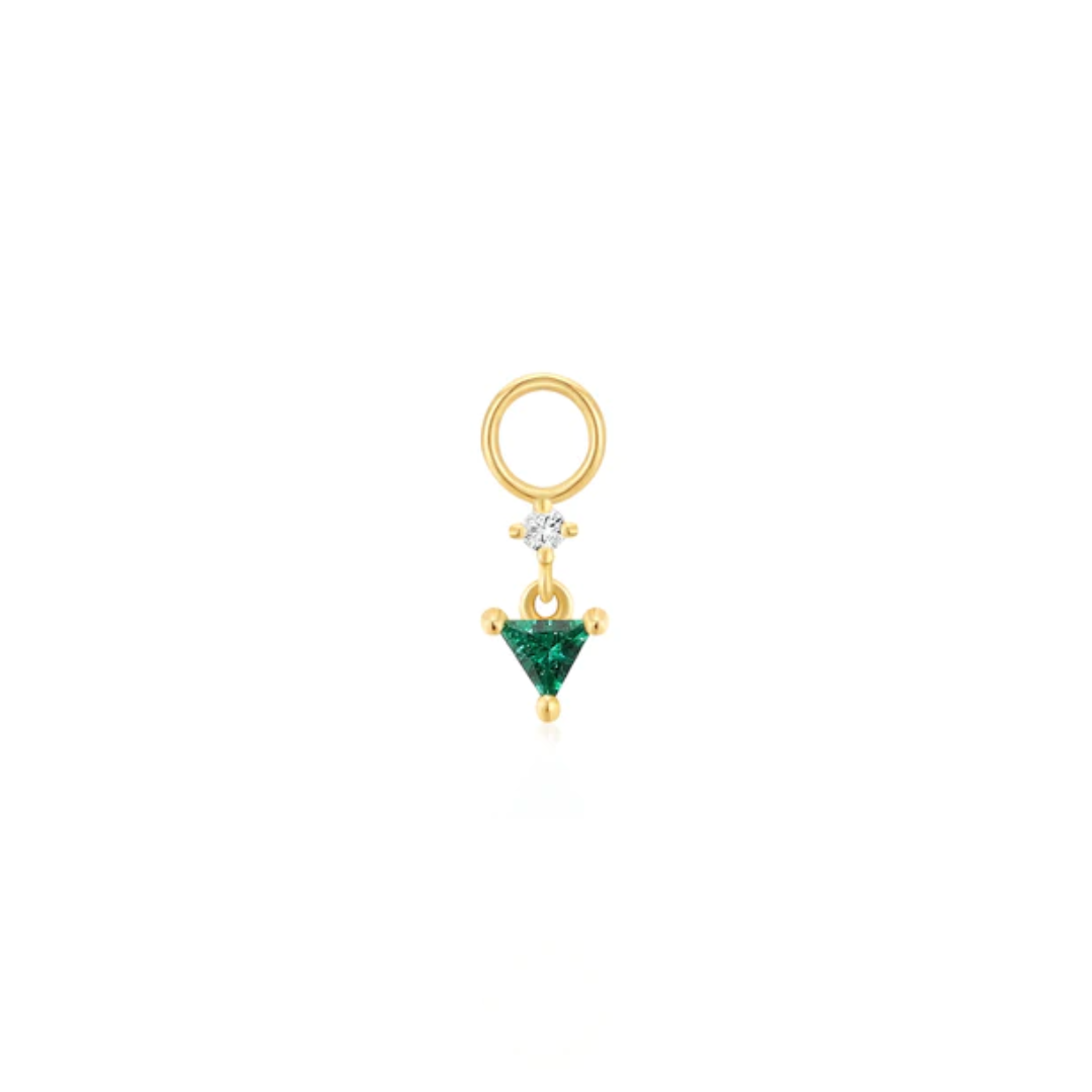 Ania Haie Gold-Plated Sparkle Drop Green Earring Charm