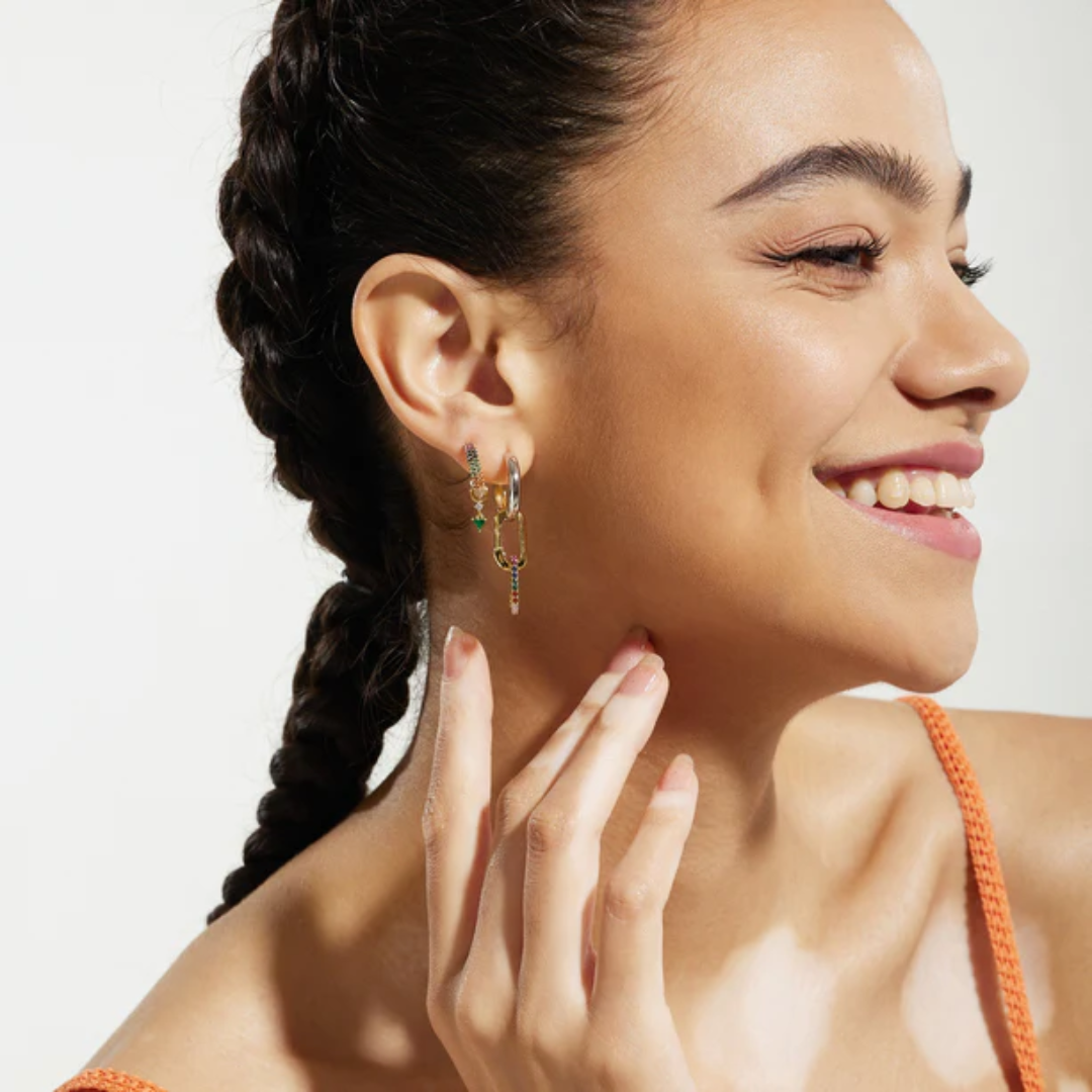 Ania Haie Gold-Plated Sparkle Drop Green Earring Charm