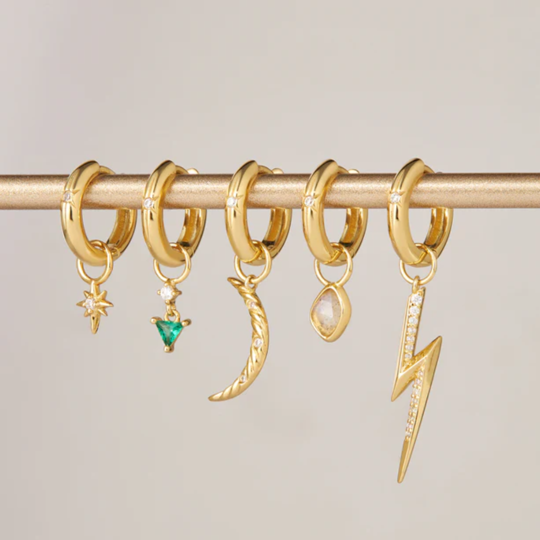 Ania Haie Gold-Plated Sparkle Drop Green Earring Charm