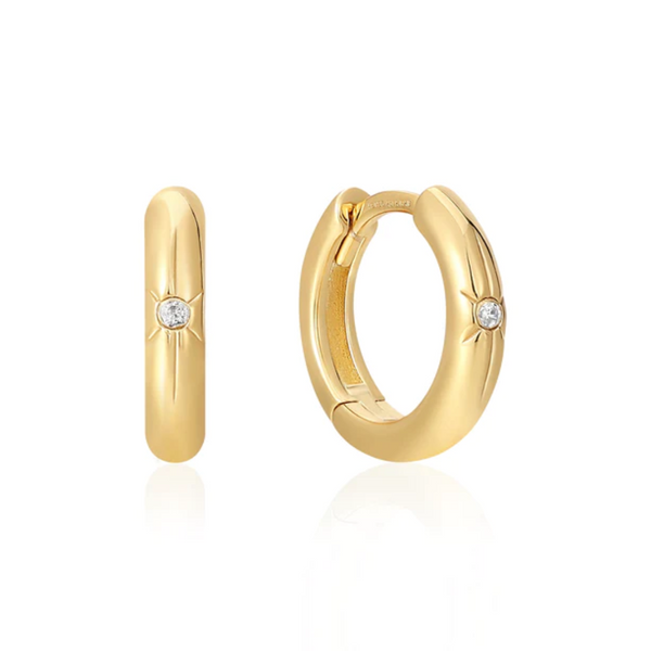 Ania Haie 14K Yellow Gold Plated Star Huggie Hoop Earrings