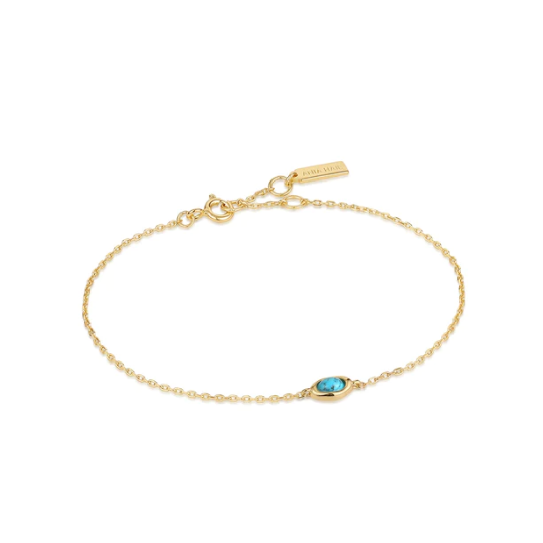 Ania Haie Gold-Plated Turquoise Wave Bracelet