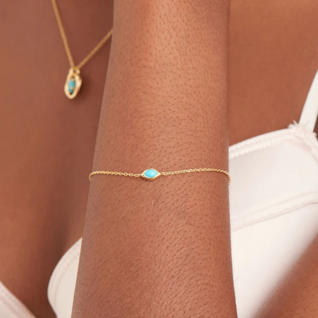 Ania Haie Gold-Plated Turquoise Wave Bracelet