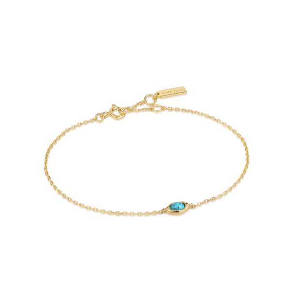 Ania Haie 14K Yellow Gold-Plated Turquoise Wave Bracelet