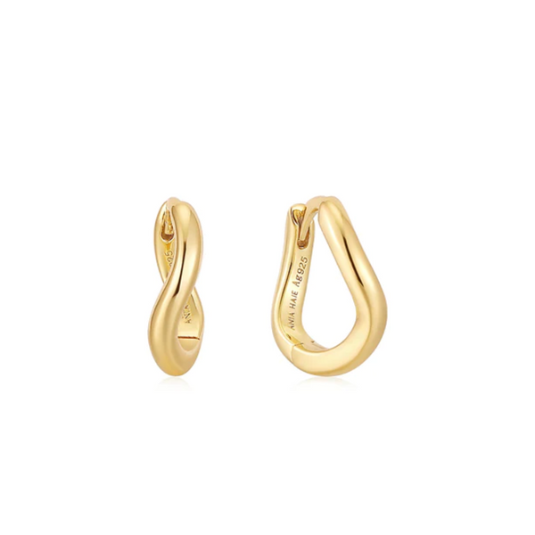 Ania Haie 14K Yellow Gold-Plated Twist Huggie Hoop Earrings
