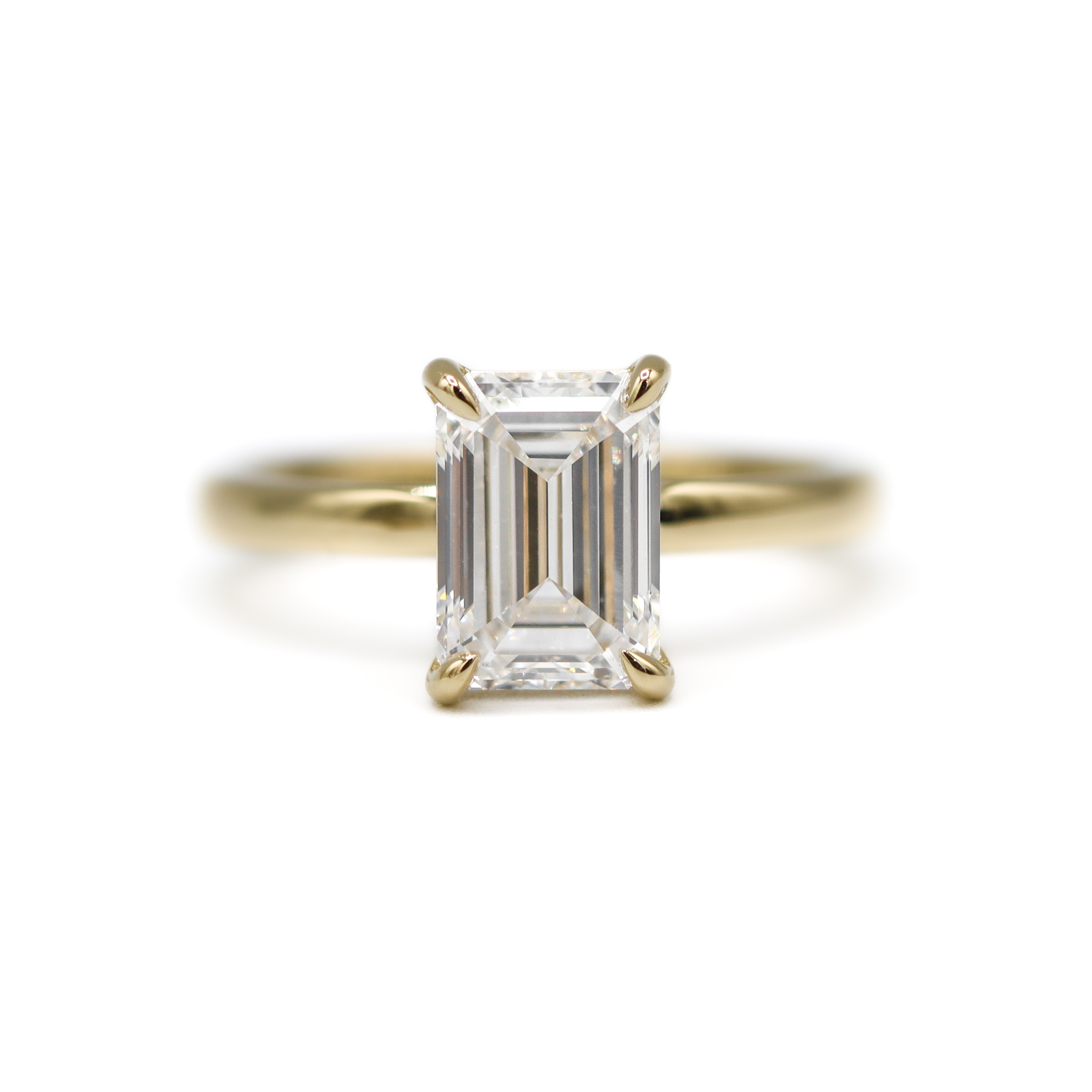 The "Carmella" — 14K Yellow Gold Certified 2.58CT. Lab-Grown Diamond Emerald-Cut Ideal Solitaire Engagement Ring