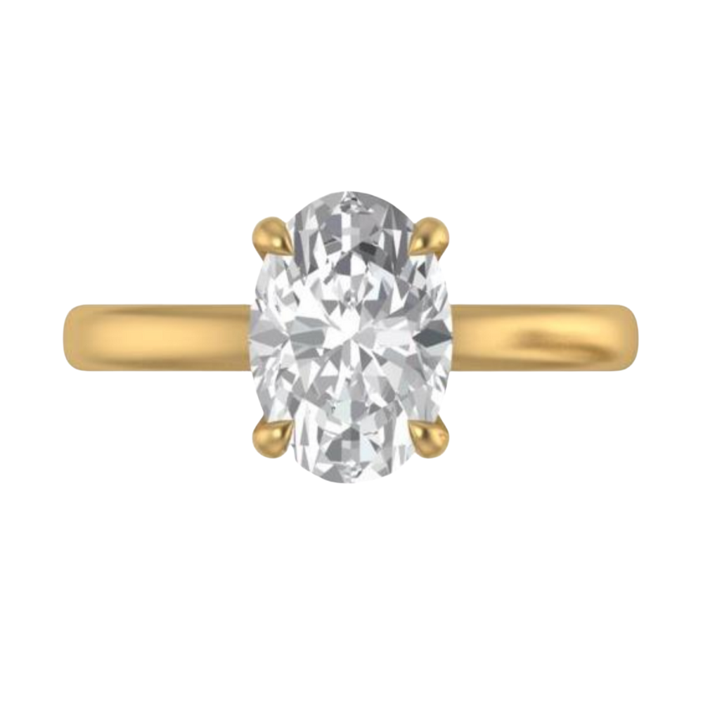 The "Mia" — 14K Yellow Gold Certified 2.58CT. Lab-Grown Diamond Oval-Cut Ideal Solitaire Engagement Ring