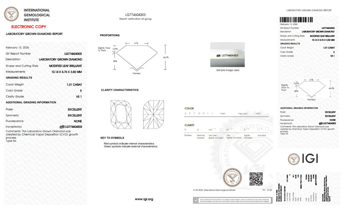Center Stone Certification Document