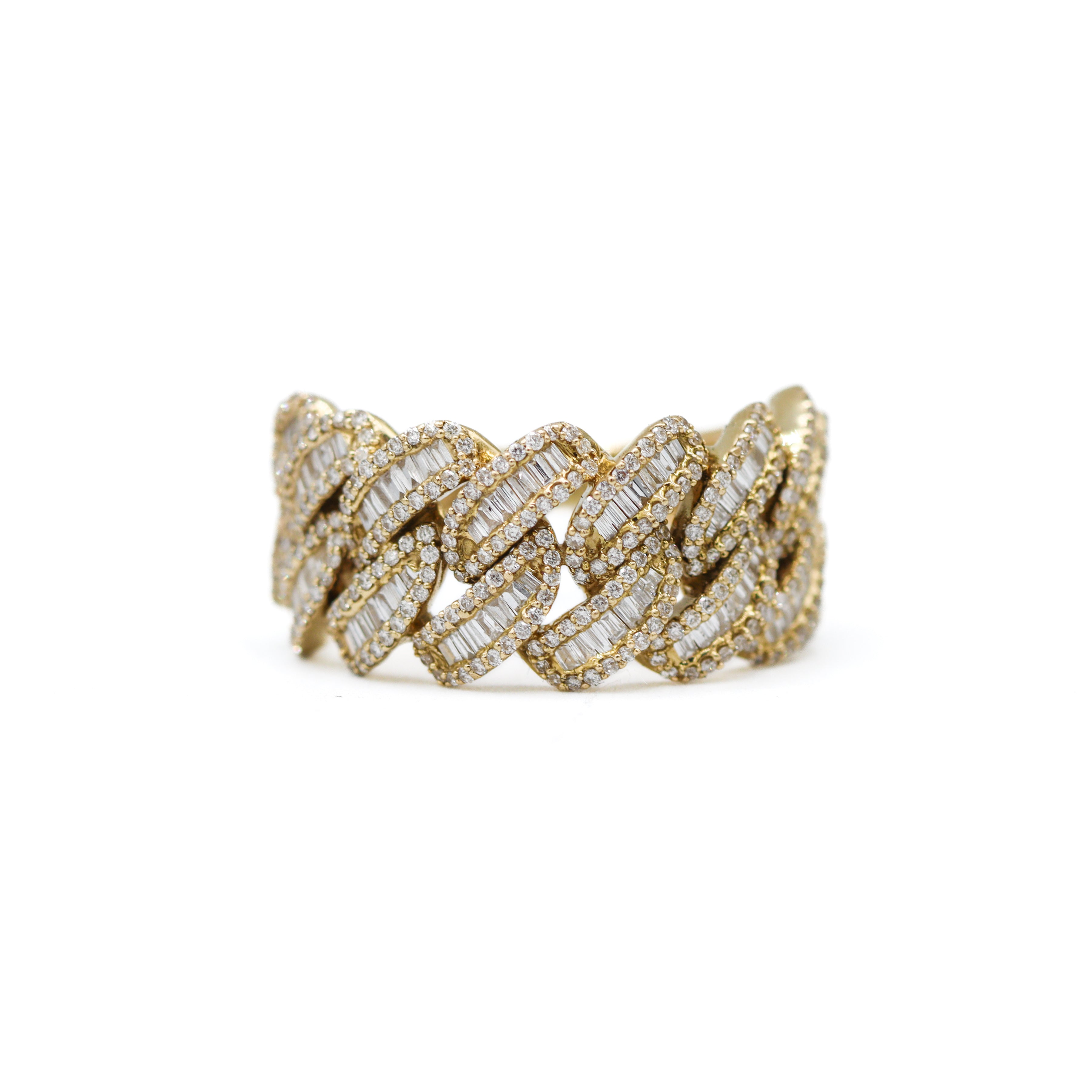 Estate Collection: 10K Yellow Gold Woven-Style Diamond Statement Ring