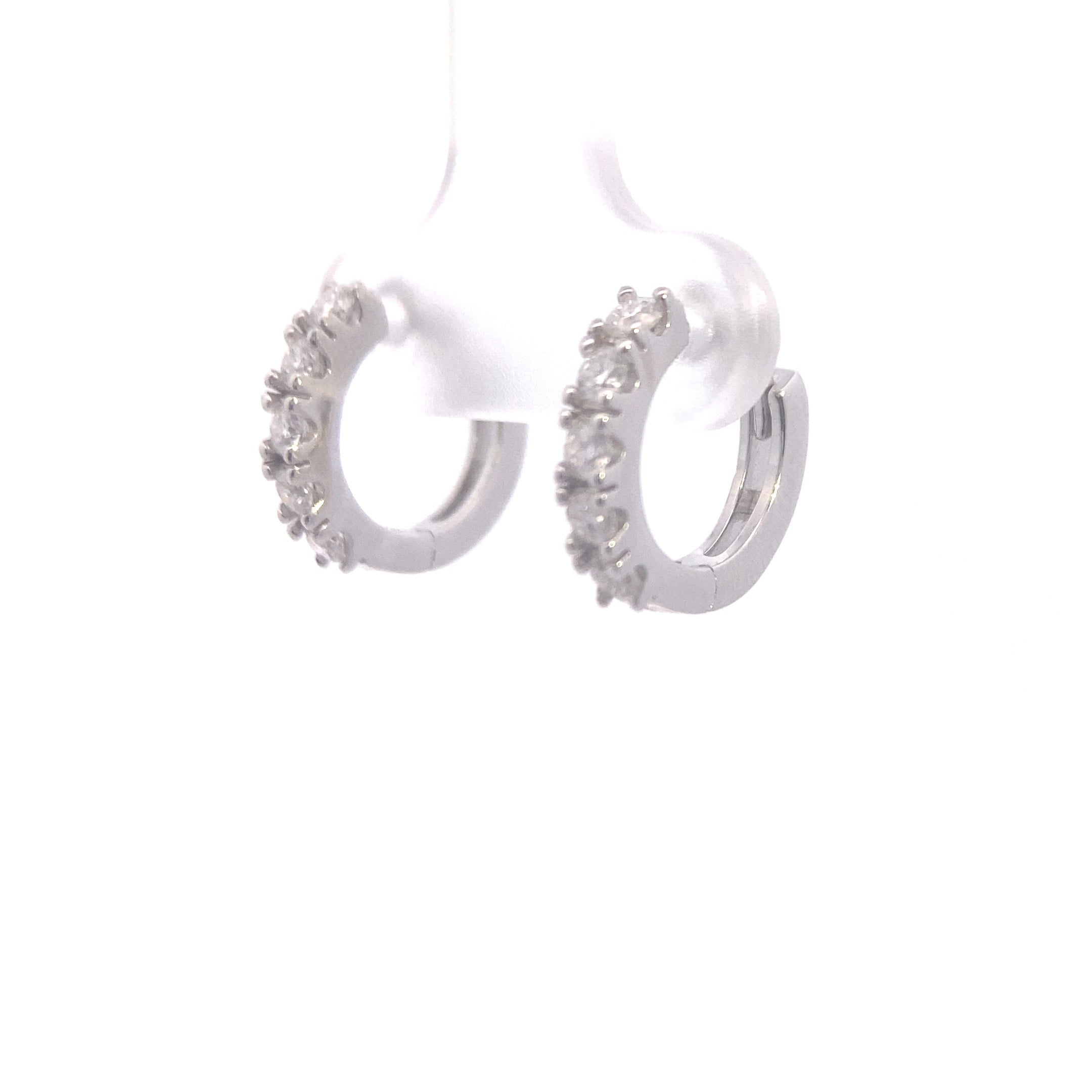 Sterling Silver 1CTW. Moissanite Huggie Hoop Earrings