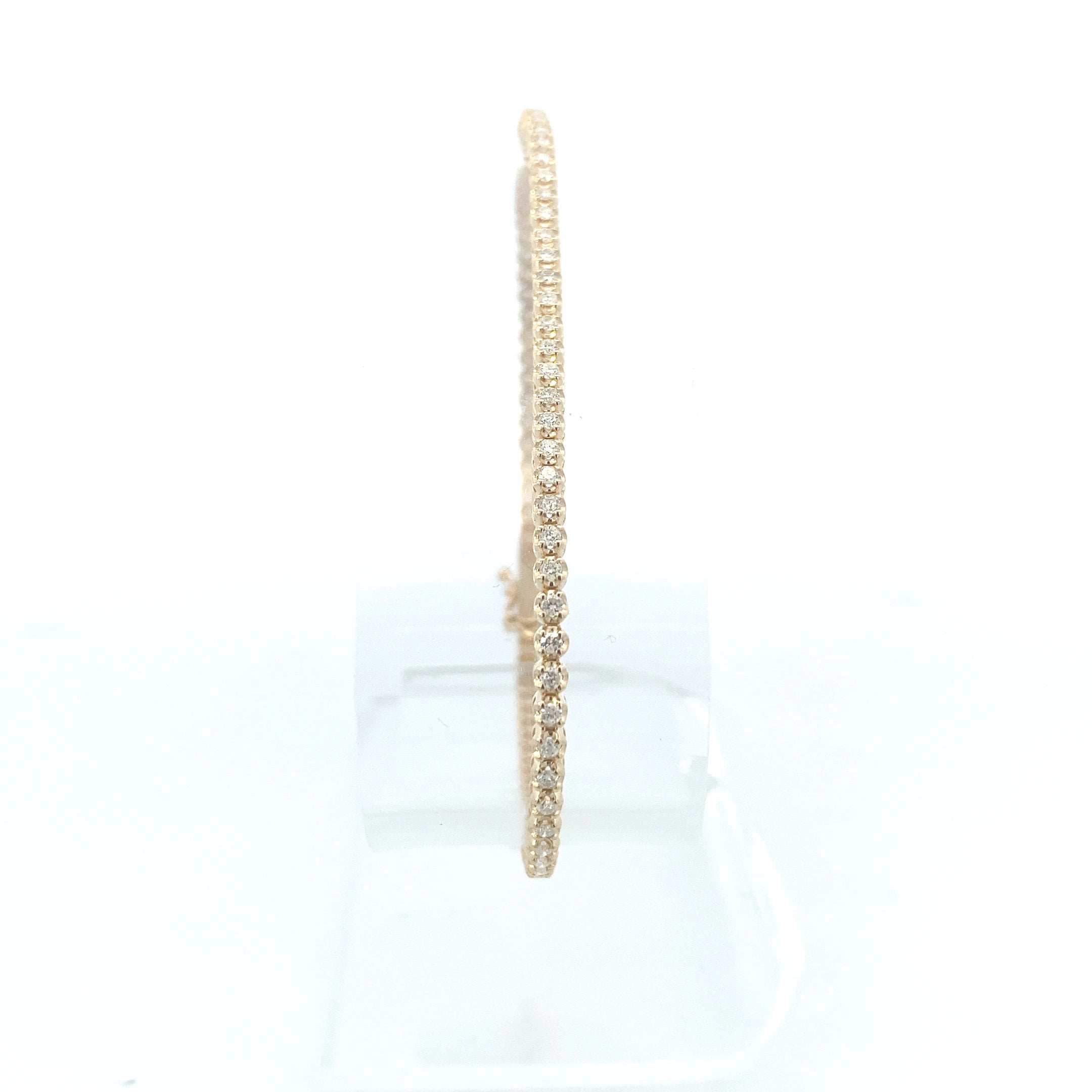 14K Yellow Gold 1CTW. Natural Diamond Scalloped Tennis Bracelet