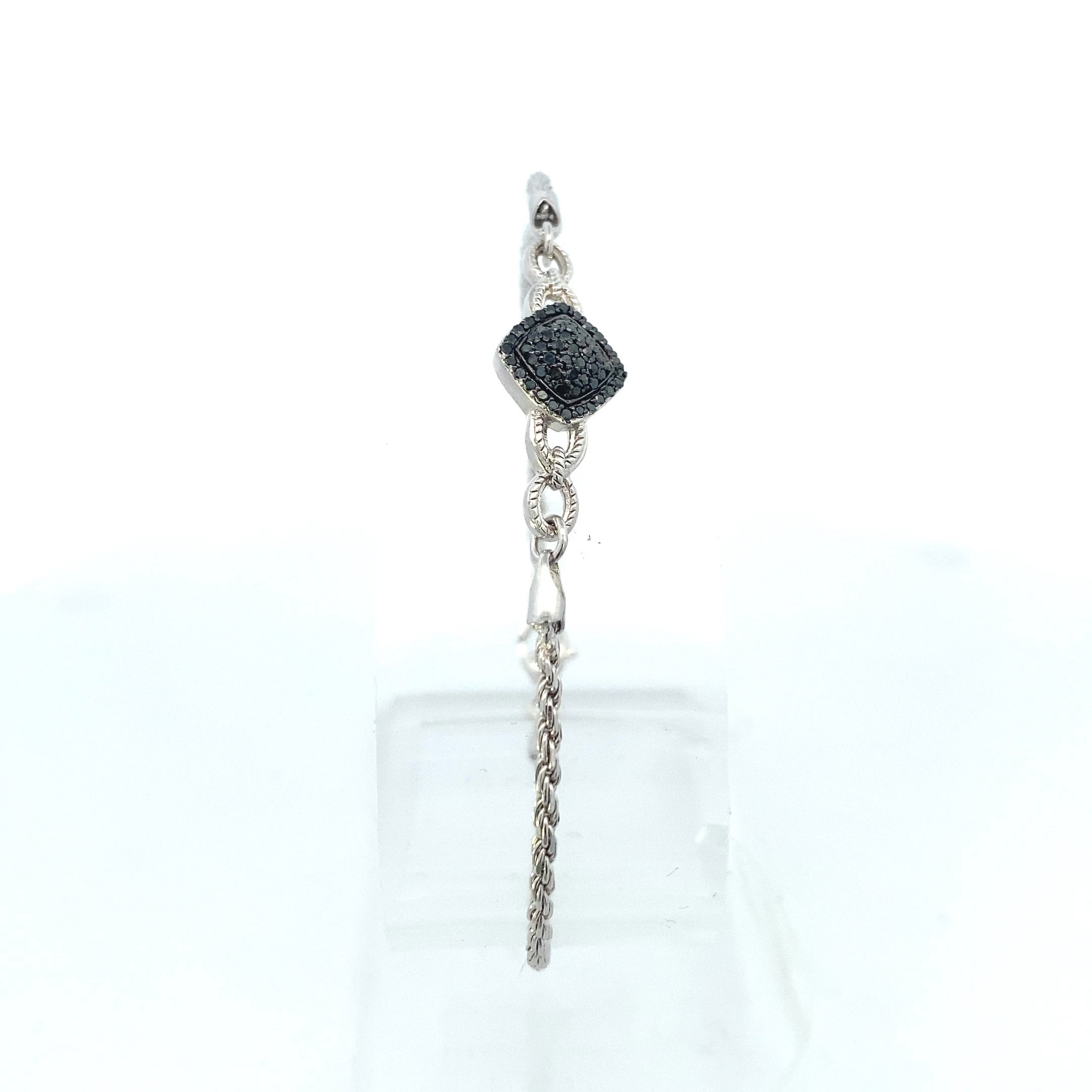 Sterling Silver 1/4CT. Black Diamond Rope-Style Bracelet
