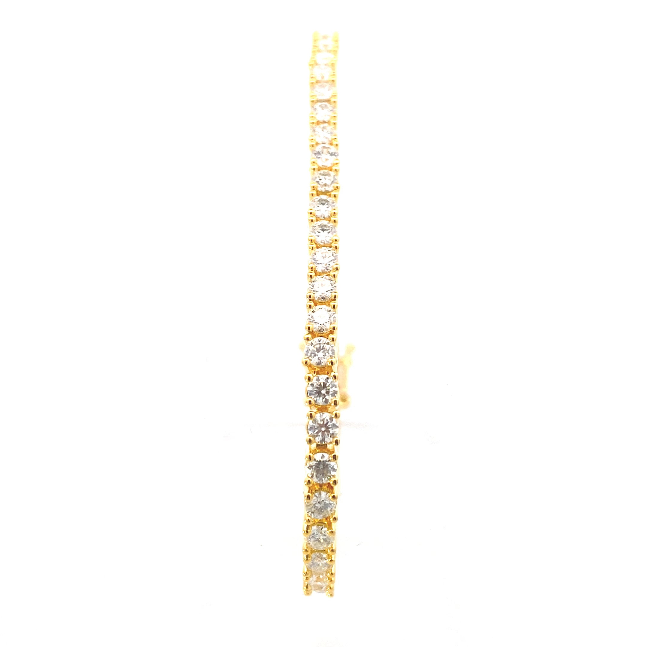 Yellow Gold-Plated 4-1/2CT. Moissanite Tennis Bracelet